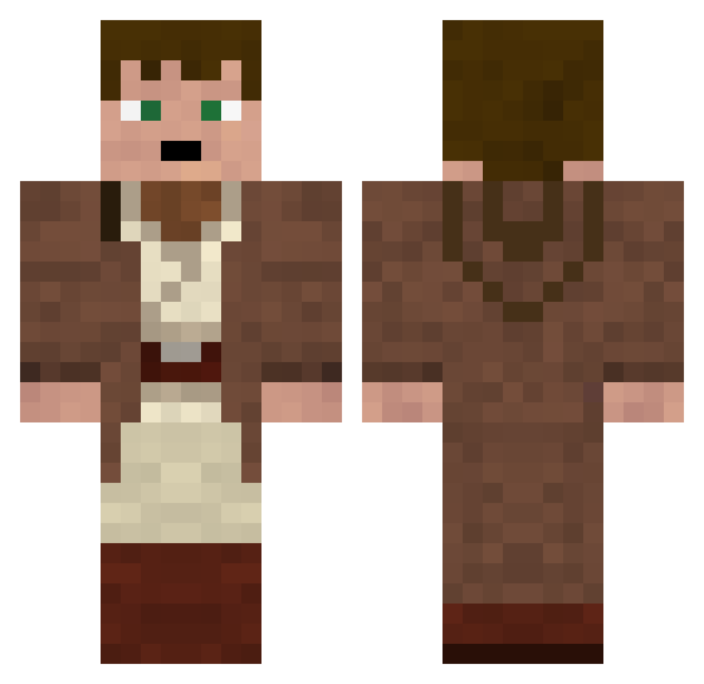 euphemistic Minecraft skin, front and back view