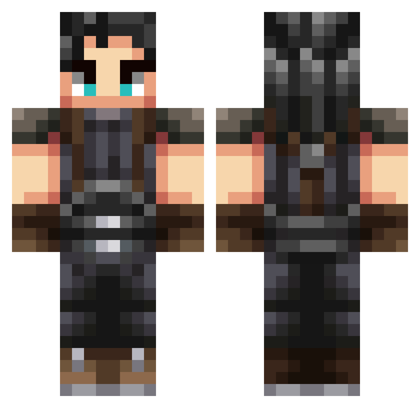 Kinerick Minecraft skin, front and back view