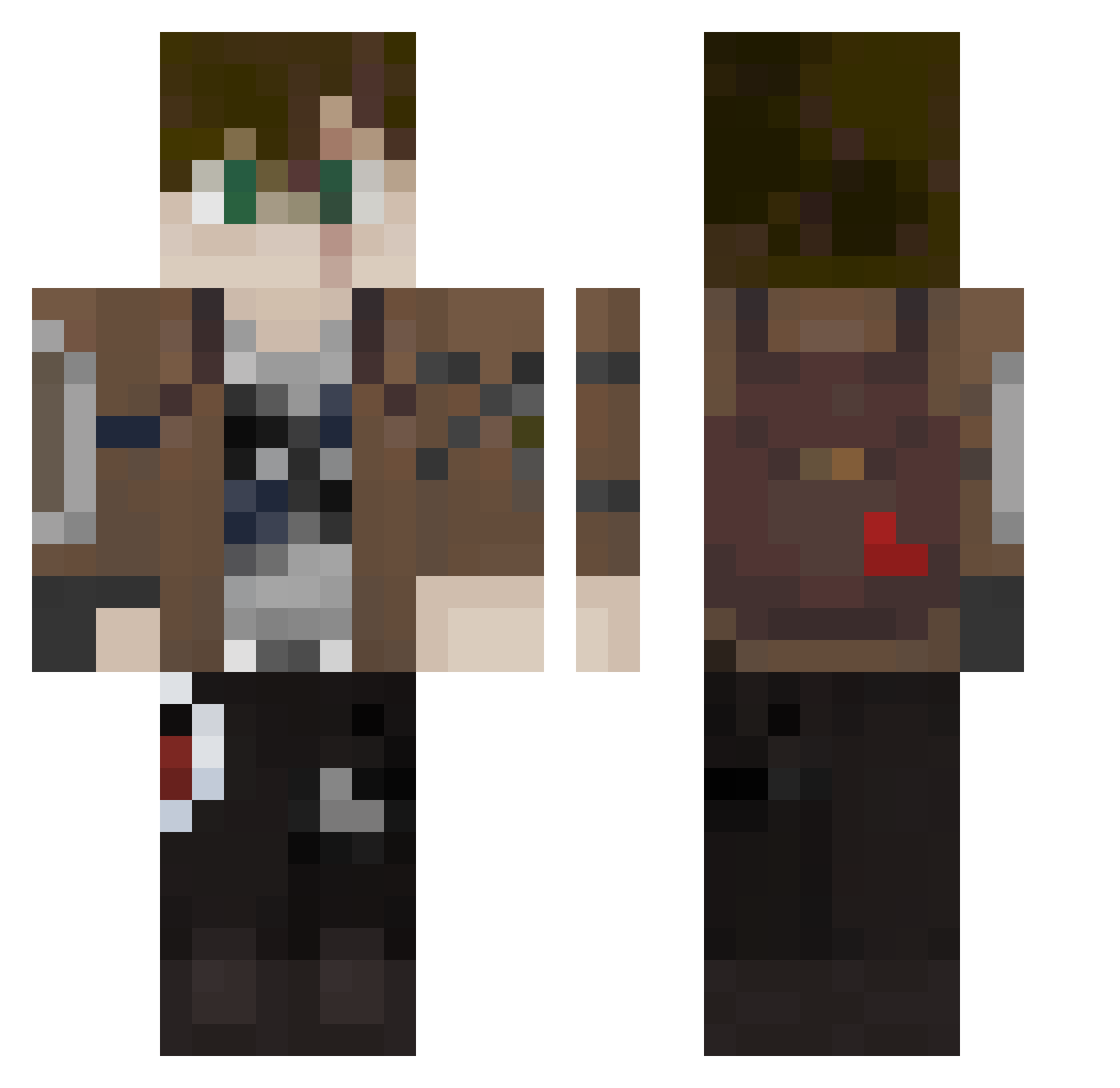 KadLame Minecraft skin, front and back view