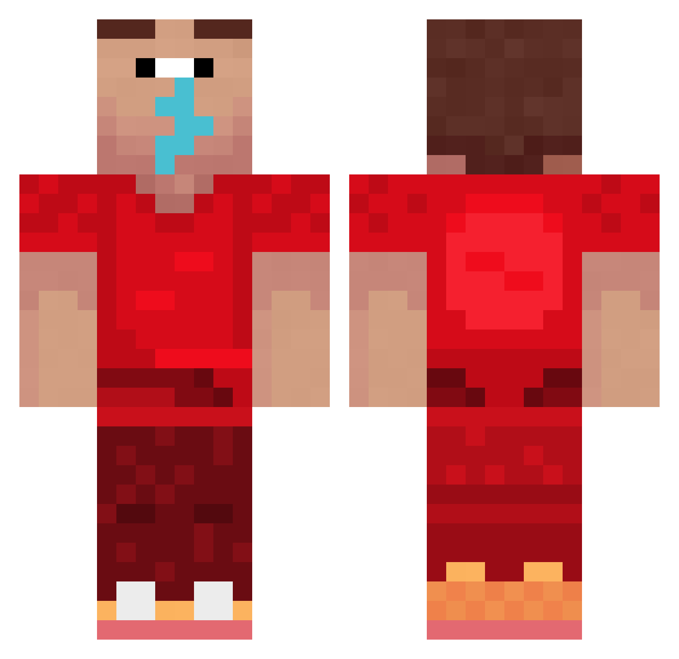 VlyFly Minecraft skin, front and back view