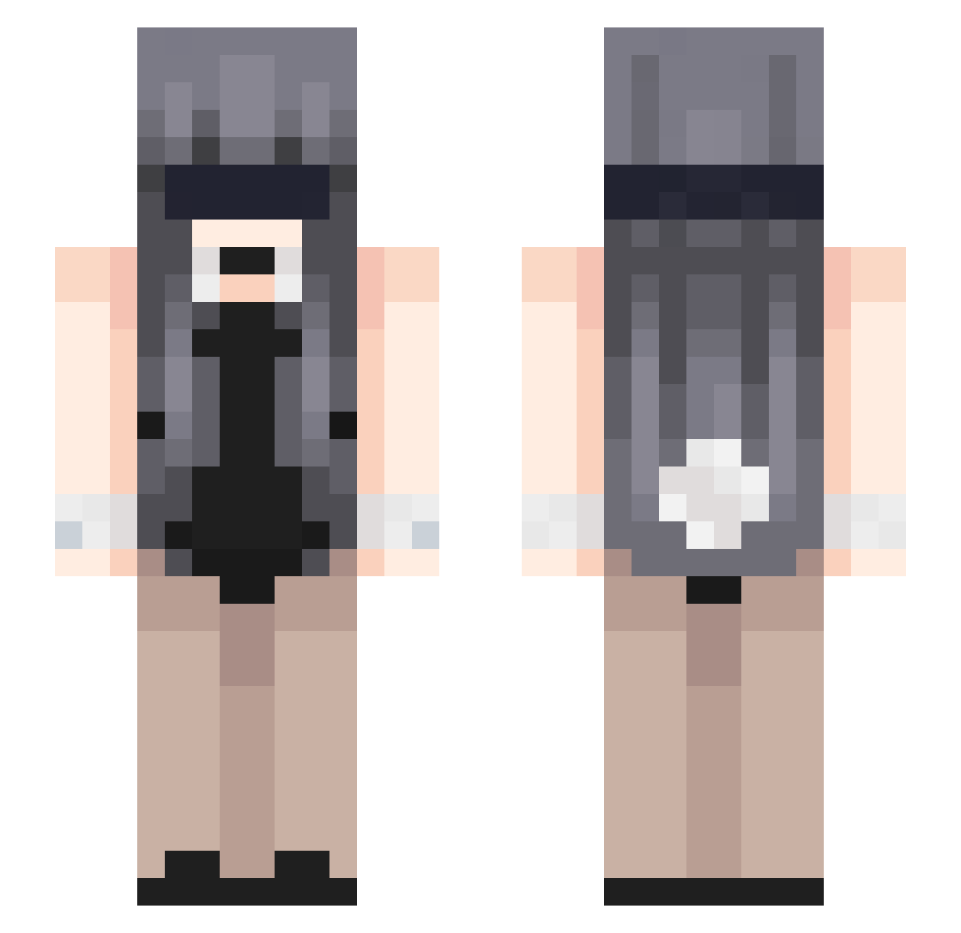 HT1Goonerchan Minecraft skin, front and back view