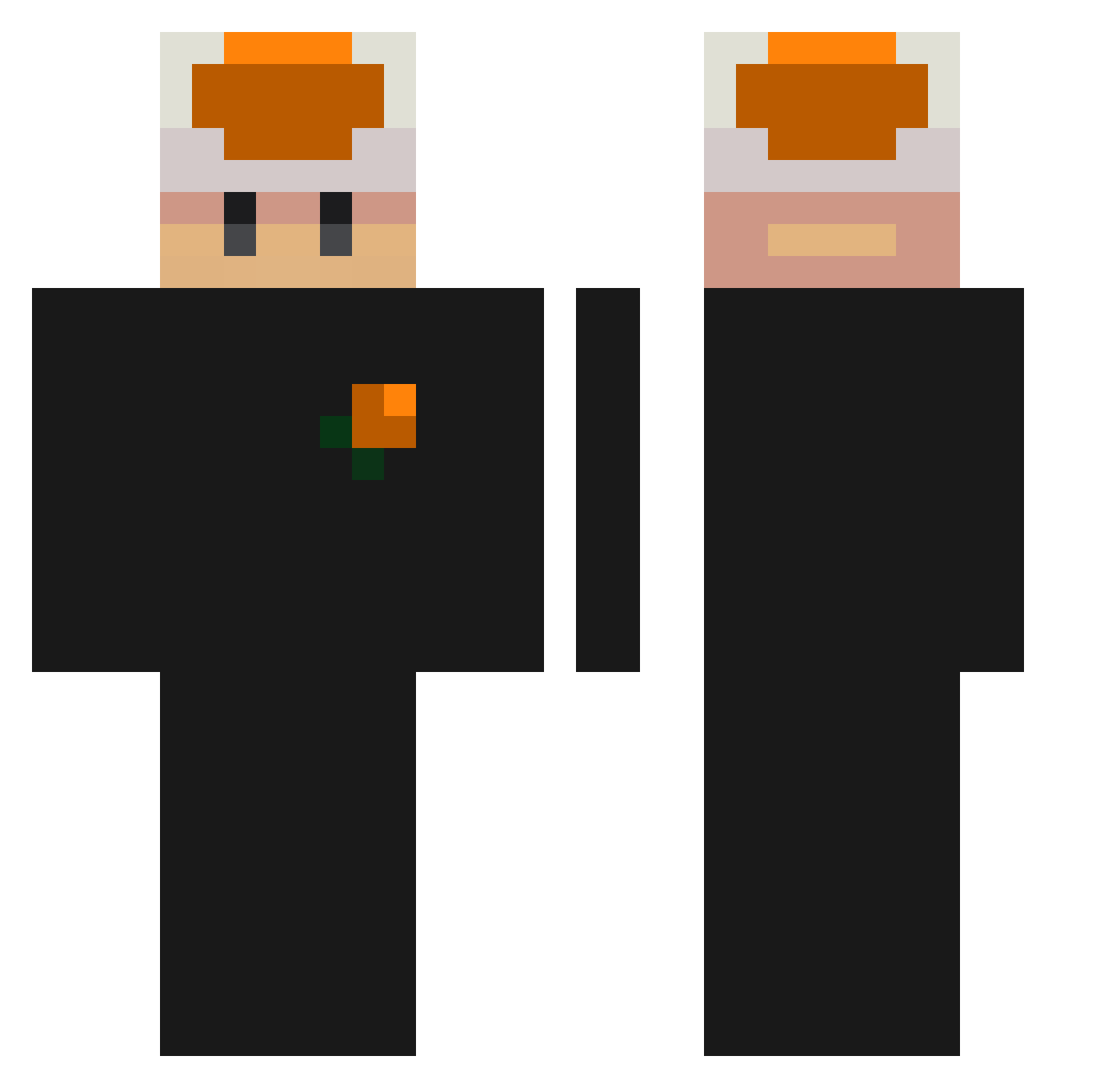 S1Z3 Minecraft skin, front and back view