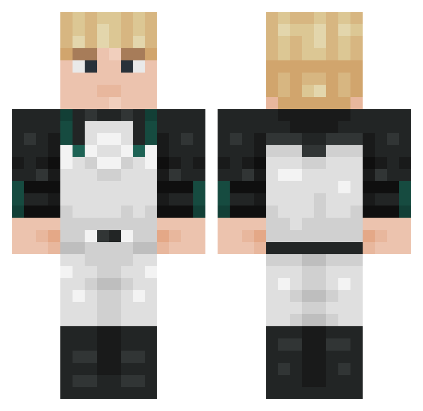NinjaLays Minecraft skin, front and back view