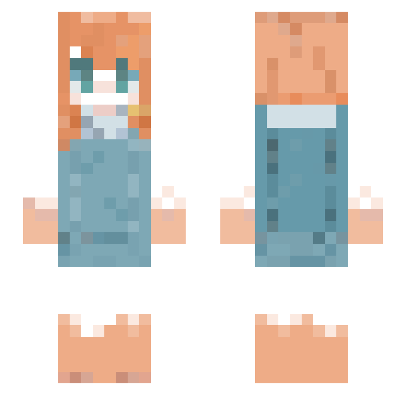 Italari Minecraft skin, front and back view