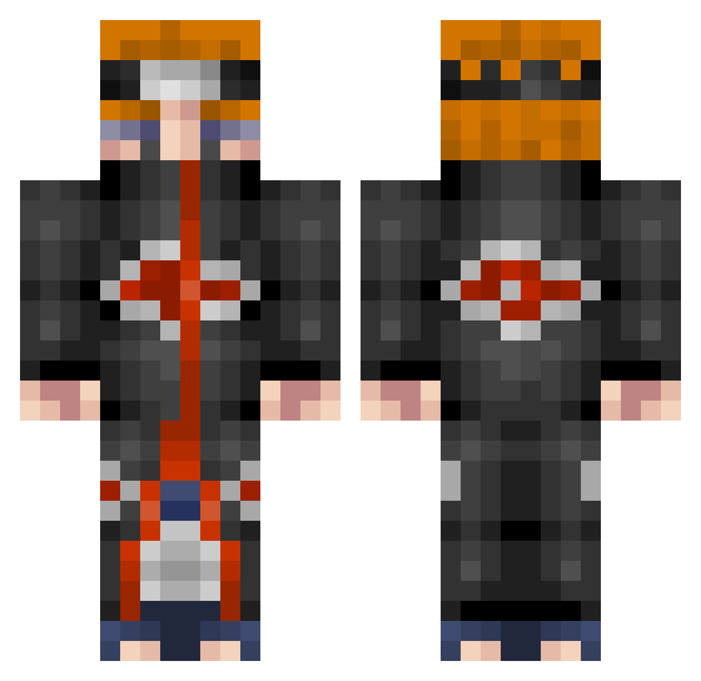 Asianist Minecraft skin, front and back view