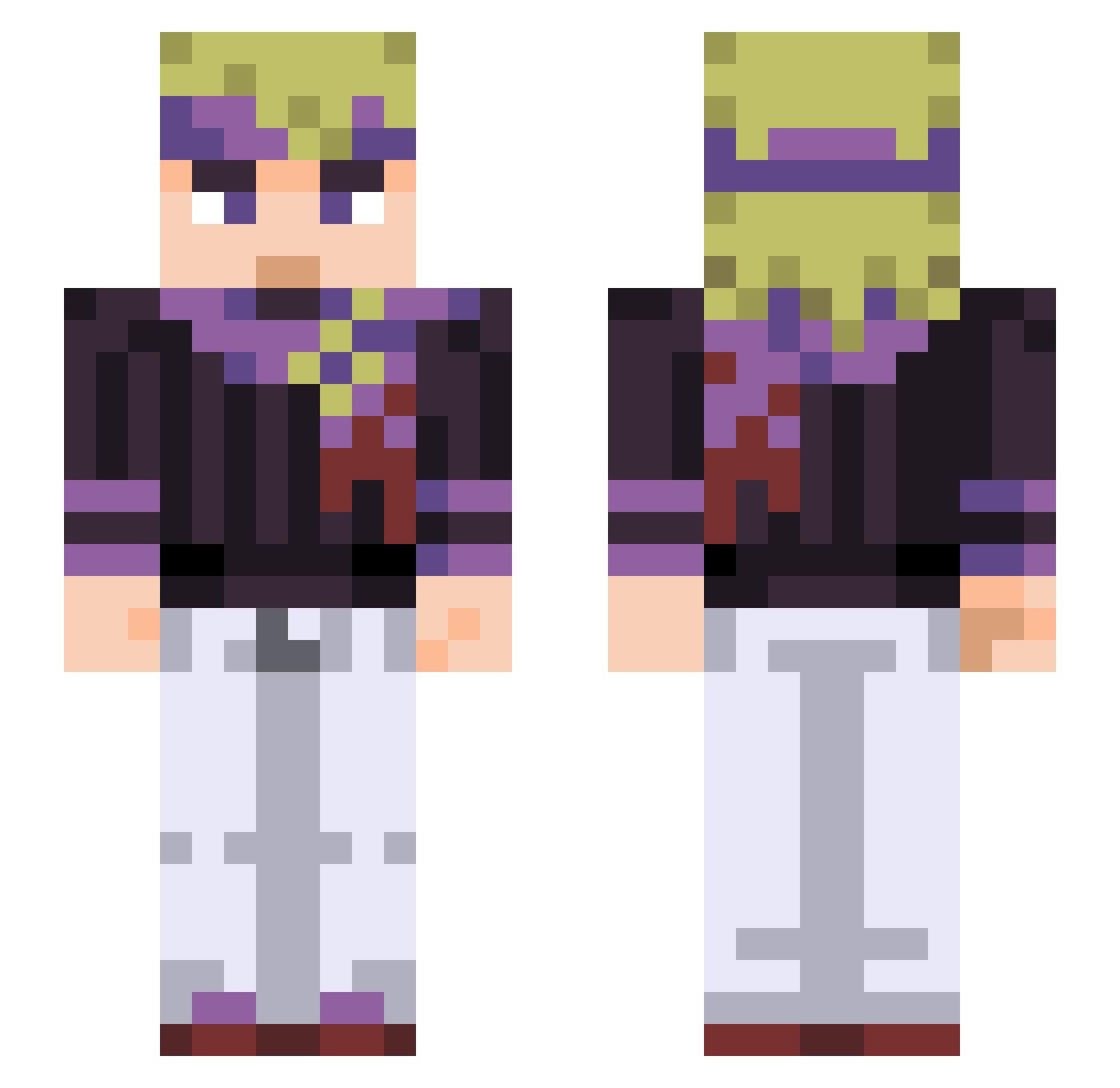 Its_Ace102 Minecraft skin, front and back view