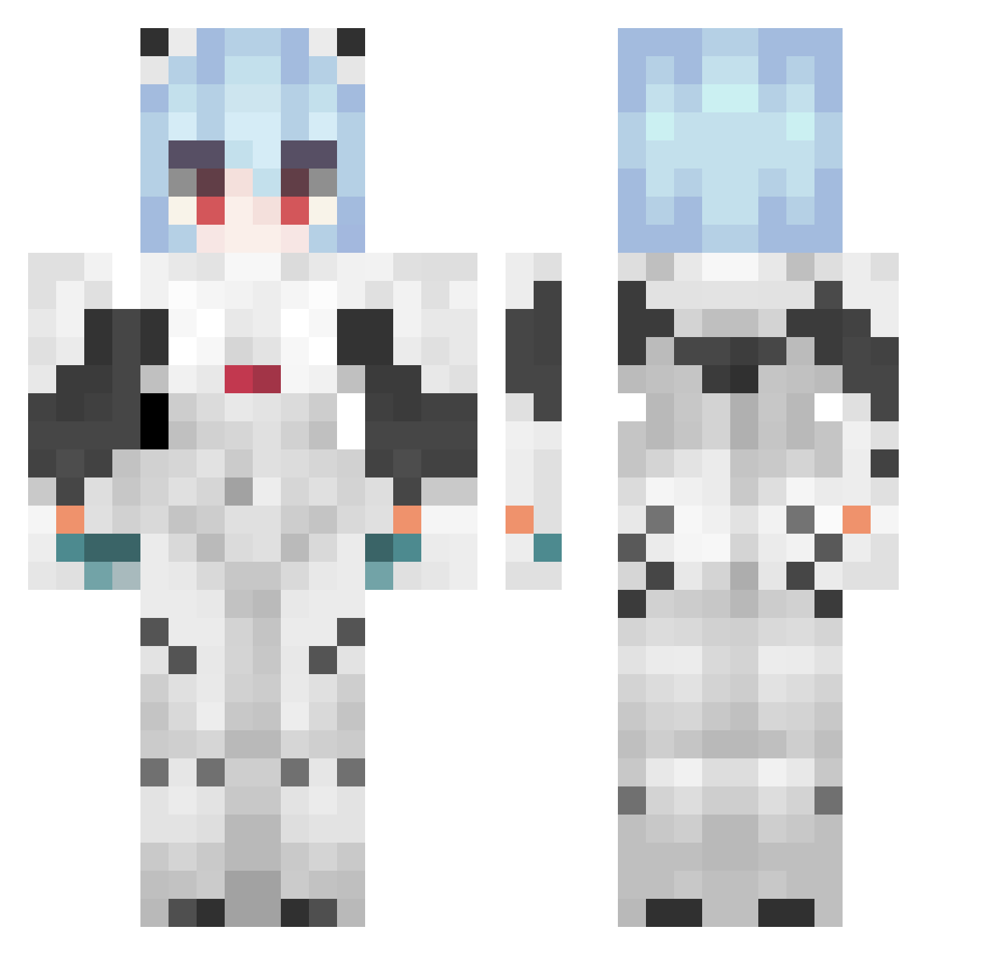 tokichannn Minecraft skin, front and back view