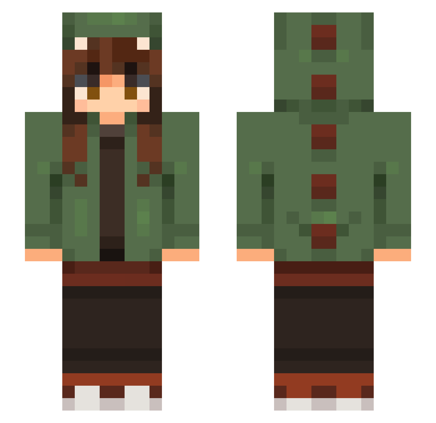 puckB18 Minecraft skin, front and back view