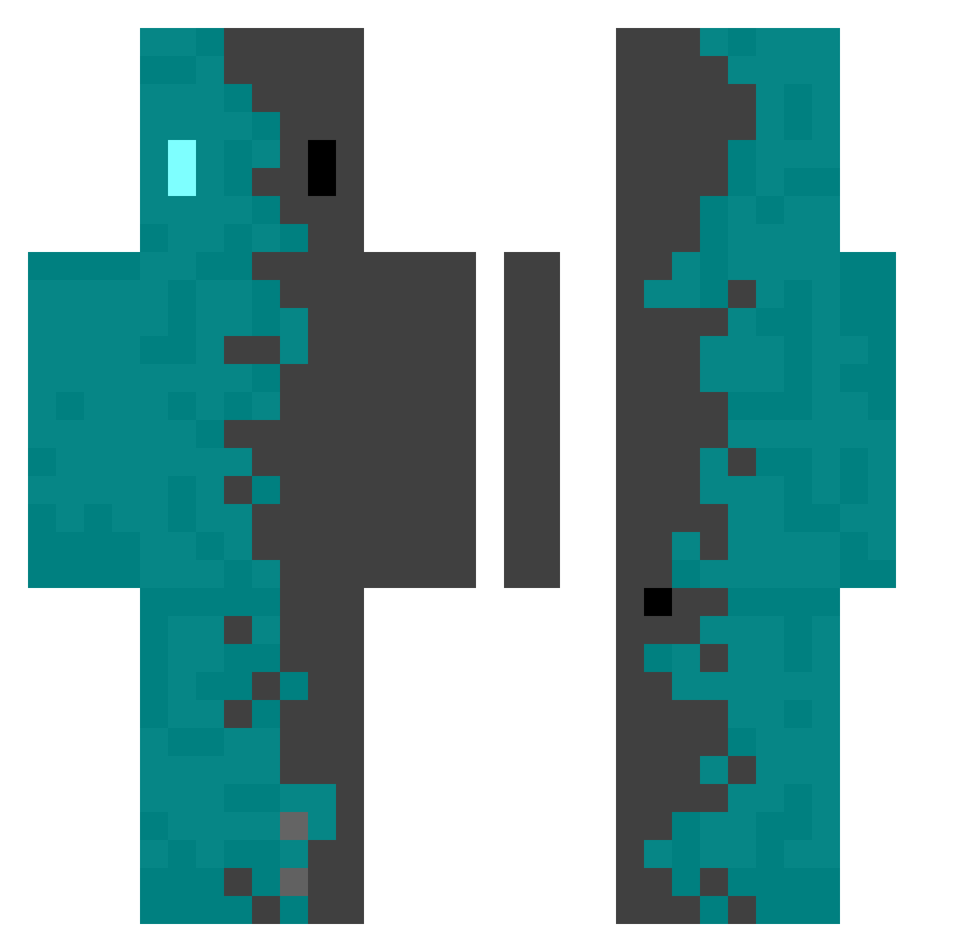 Nukalyon Minecraft skin, front and back view