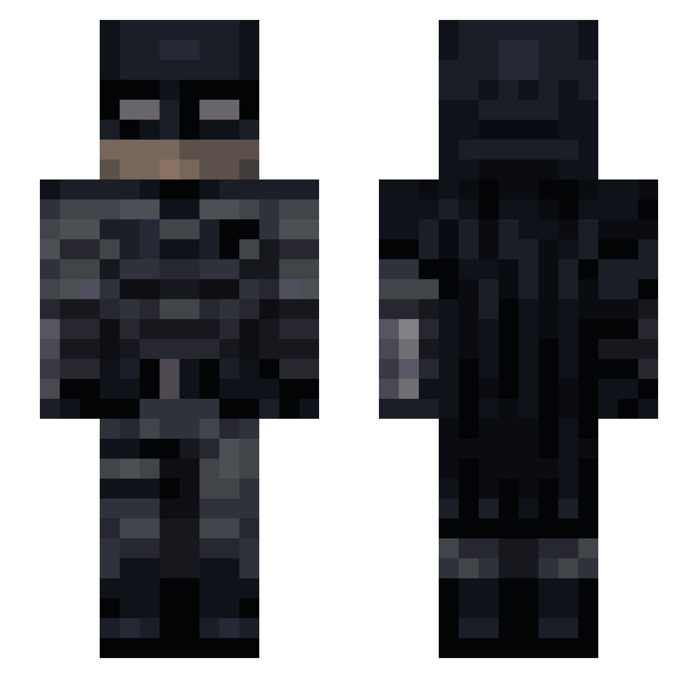 Regning Minecraft skin, front and back view