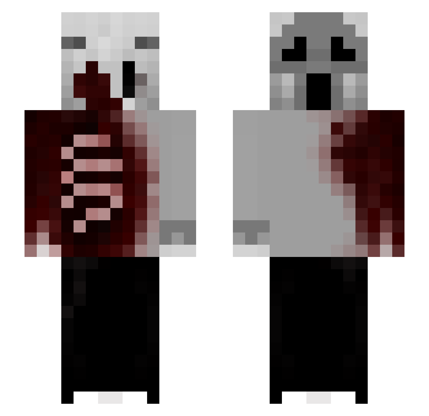 VGX2P Minecraft skin, front and back view