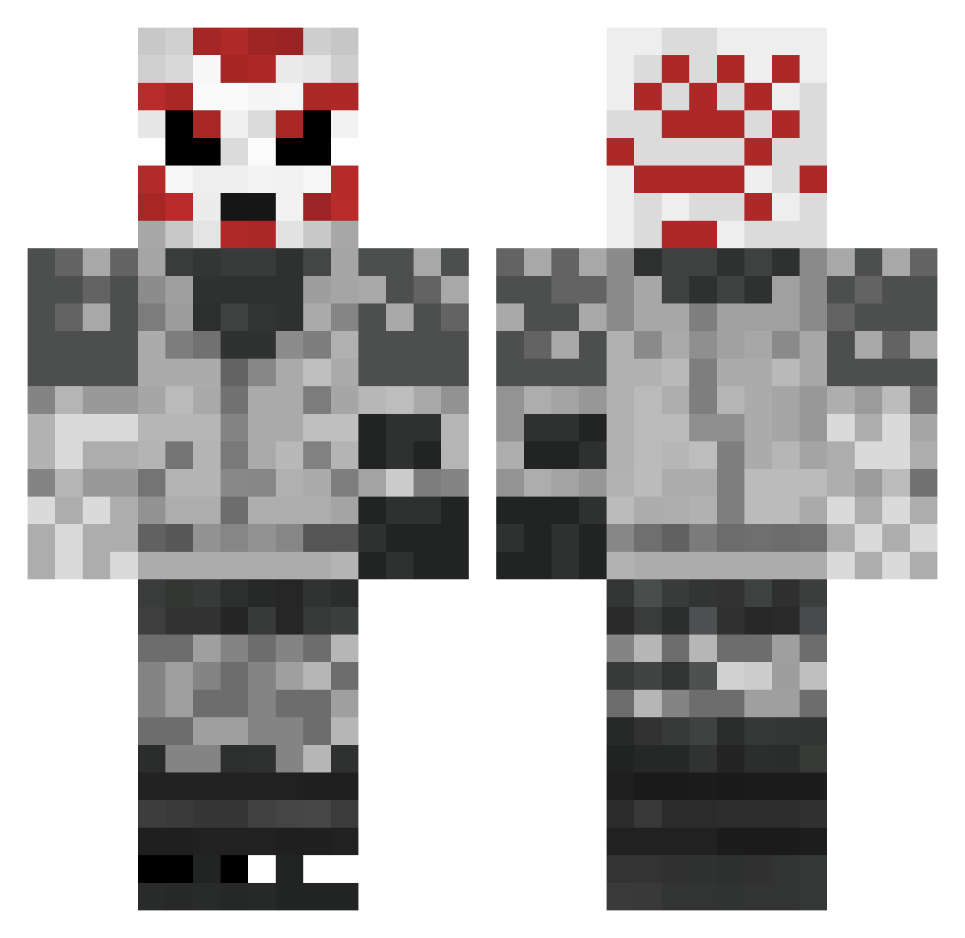 Hoodeddoggo Minecraft skin, front and back view