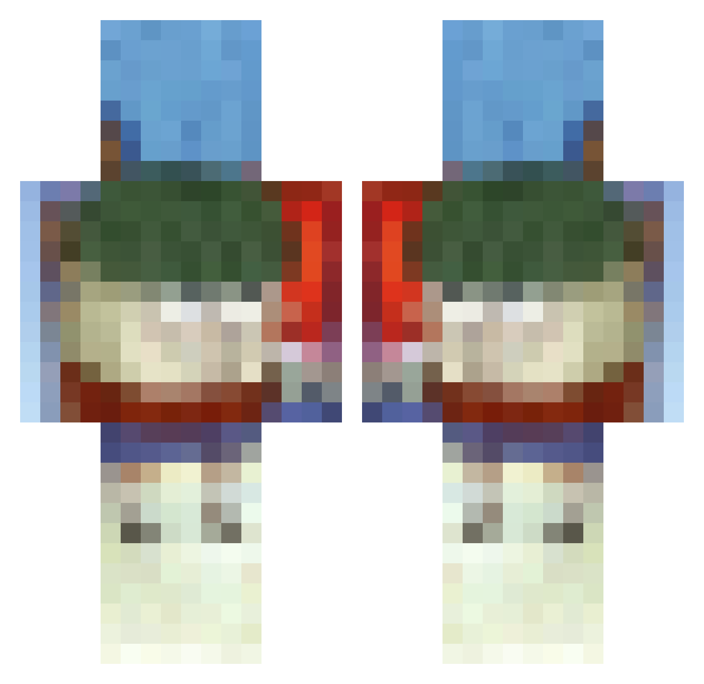 The_wild_ginger Minecraft skin, front and back view