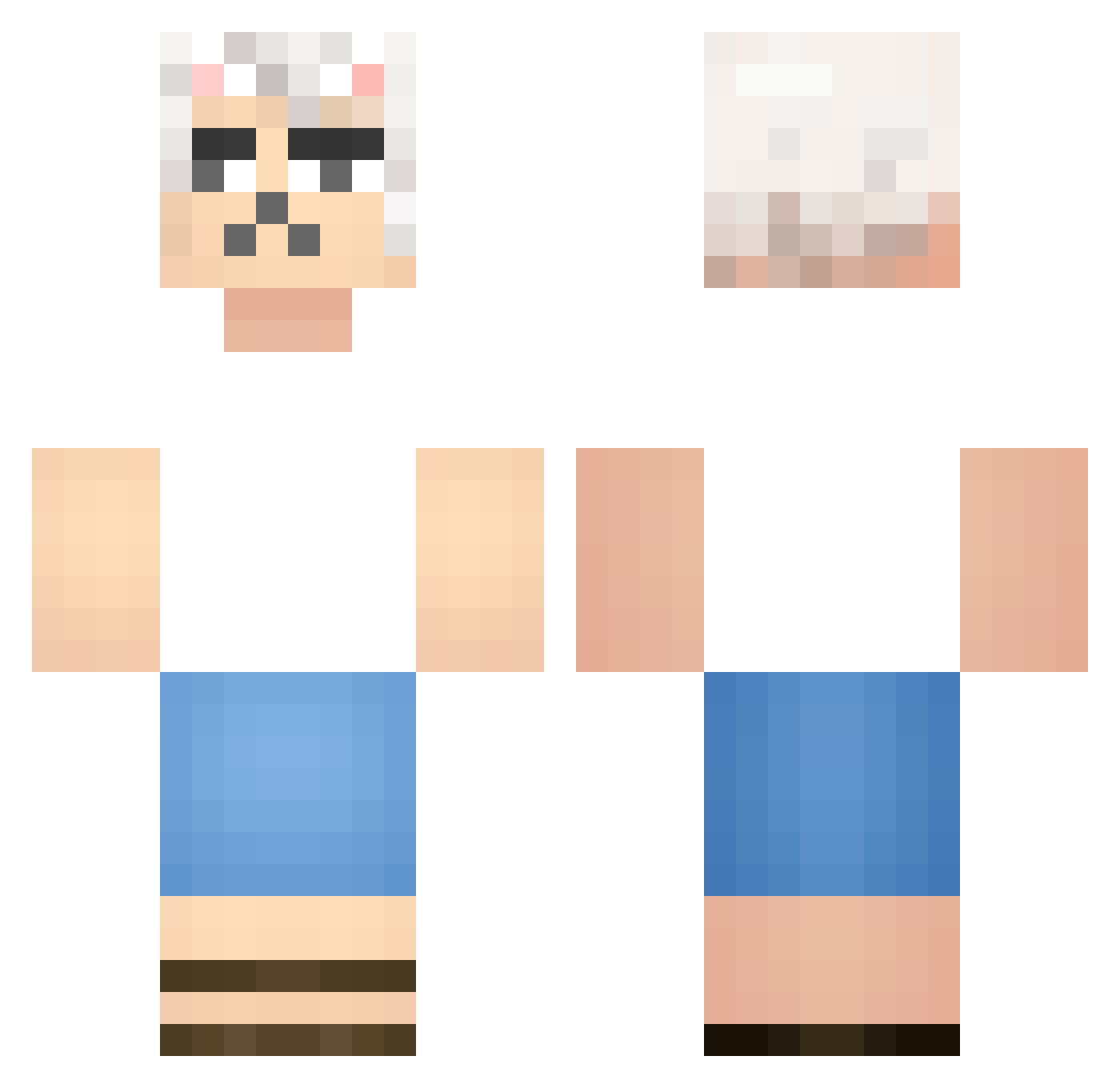 tree1010 Minecraft skin, front and back view