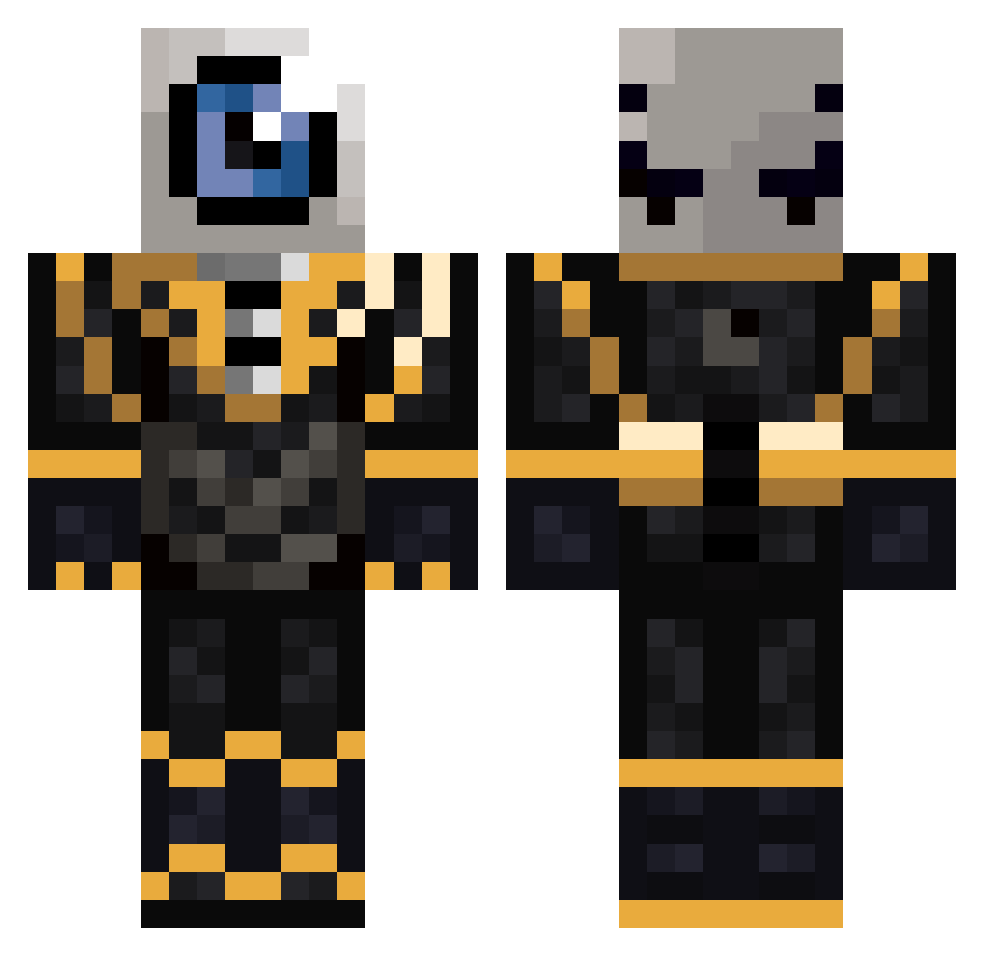 Atallon Minecraft skin, front and back view