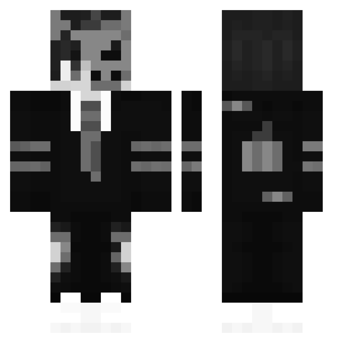 Arthur00x1 Minecraft skin, front and back view