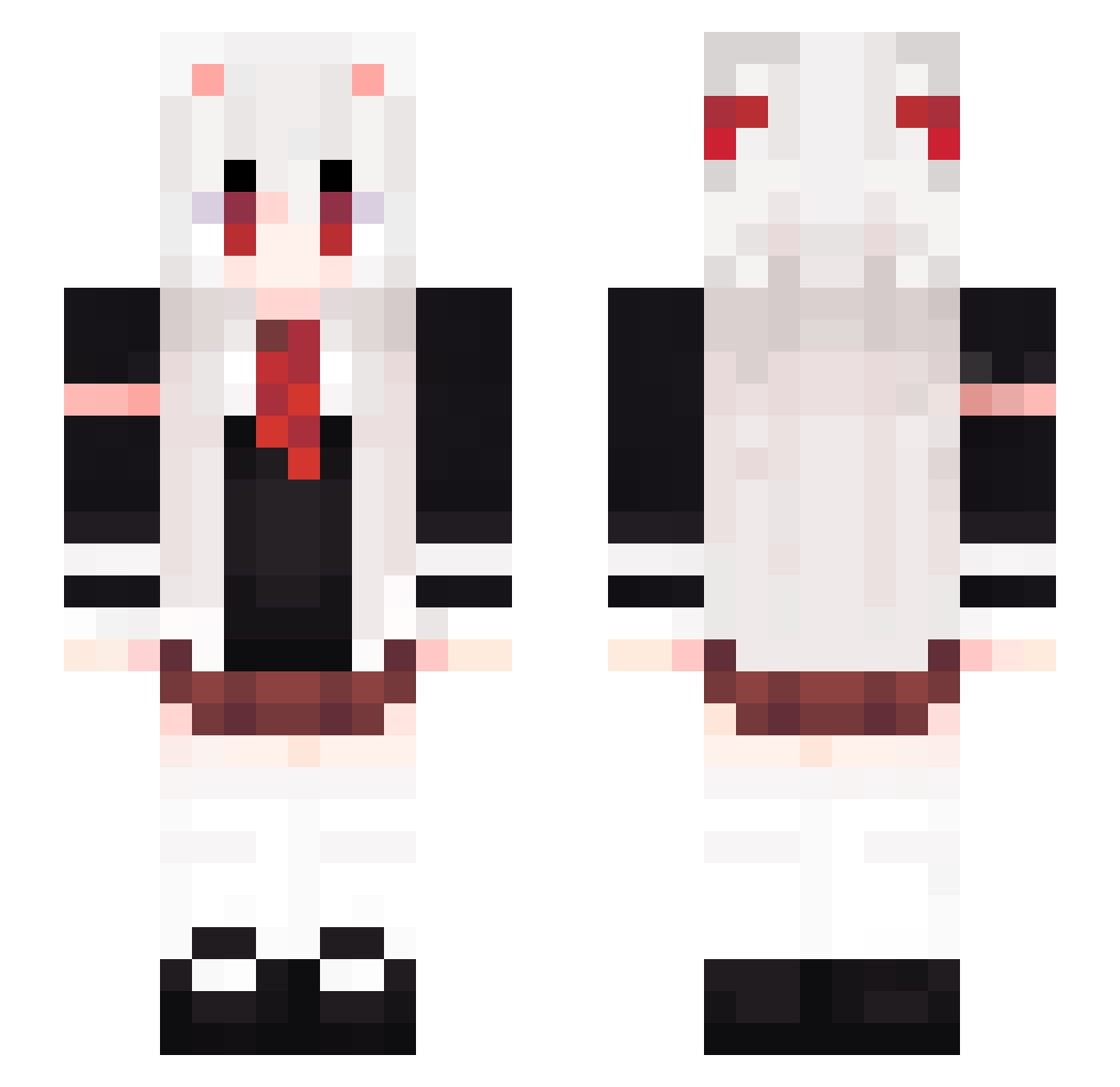 YS_One Minecraft skin, front and back view