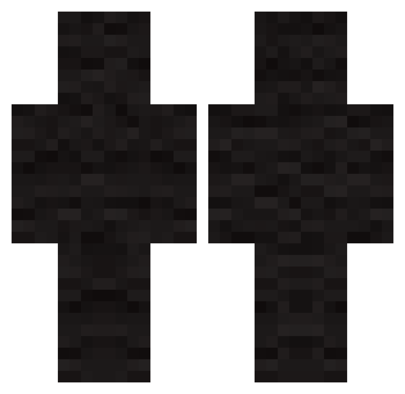 Riffled Minecraft skin, front and back view