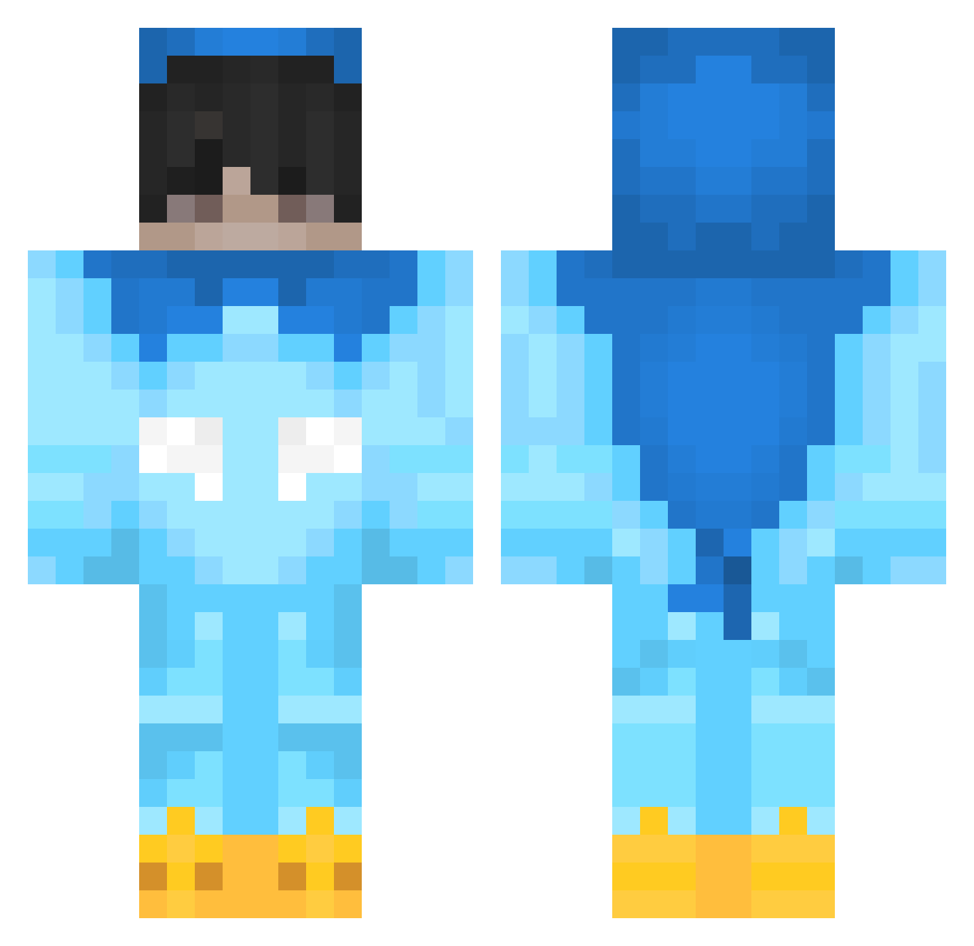 Rytsune Minecraft skin, front and back view