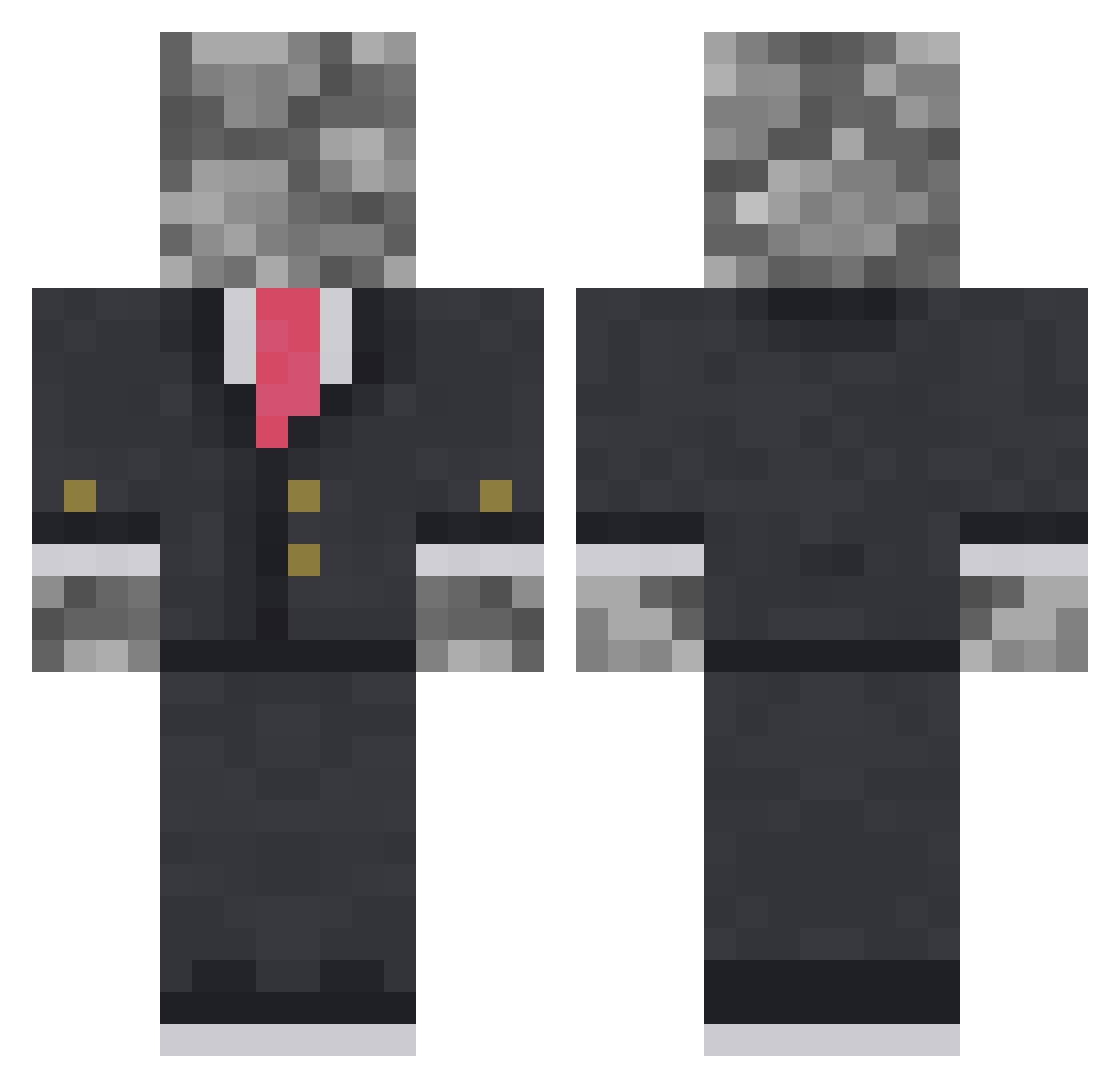 Aparussolo Minecraft skin, front and back view