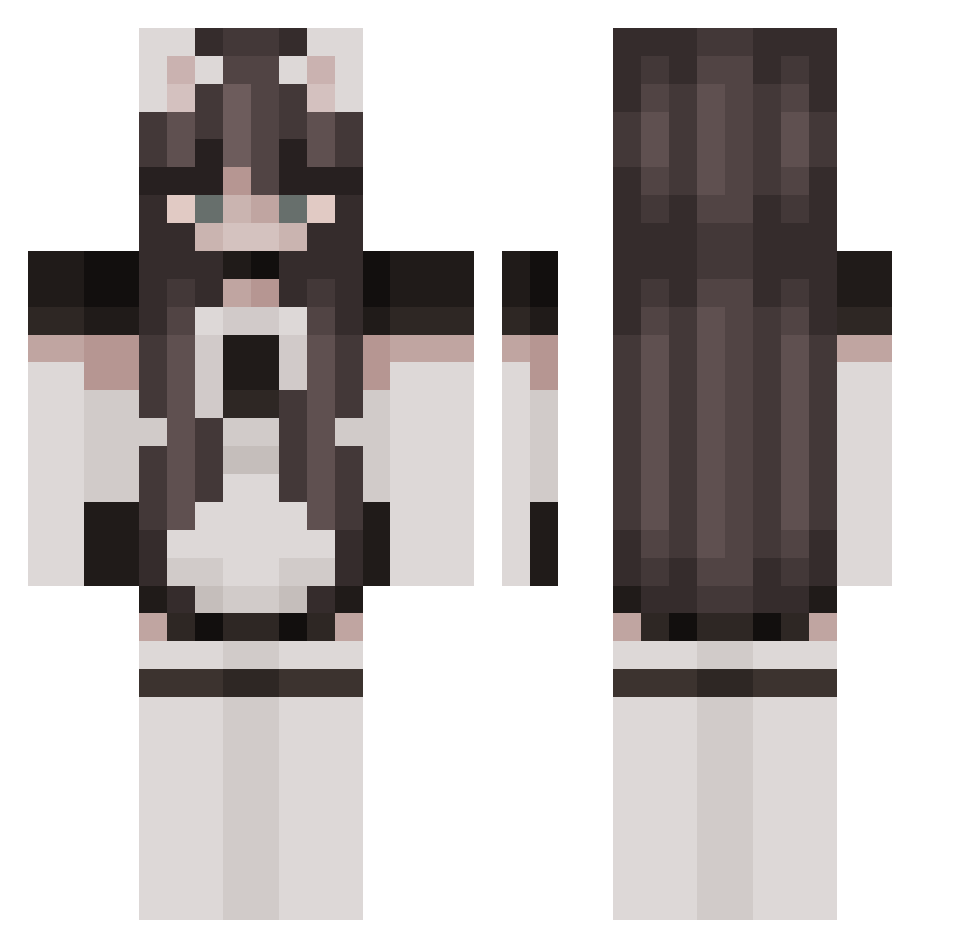 zormi Minecraft skin, front and back view