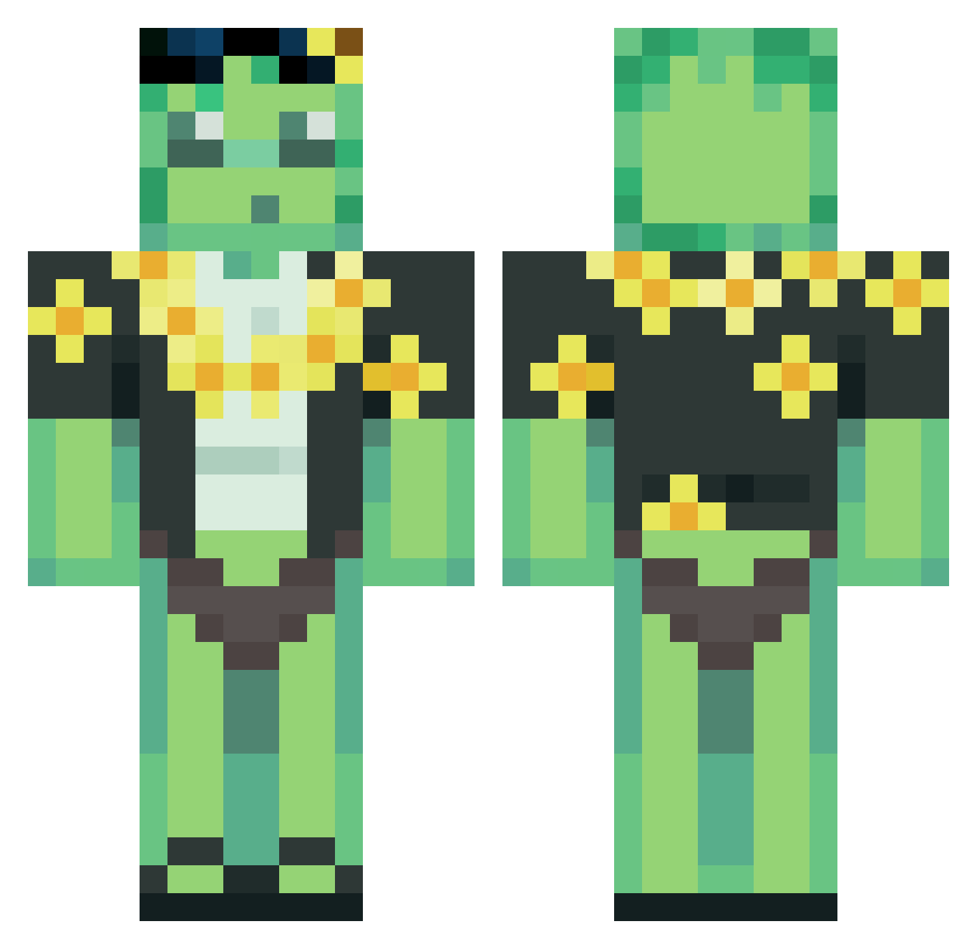 ChokeMC Minecraft skin, front and back view