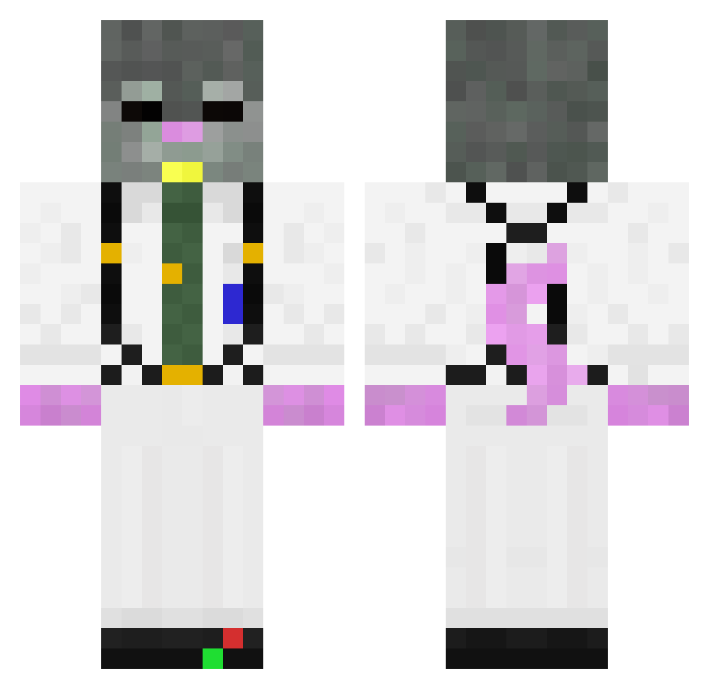 InfernalAurora Minecraft skin, front and back view