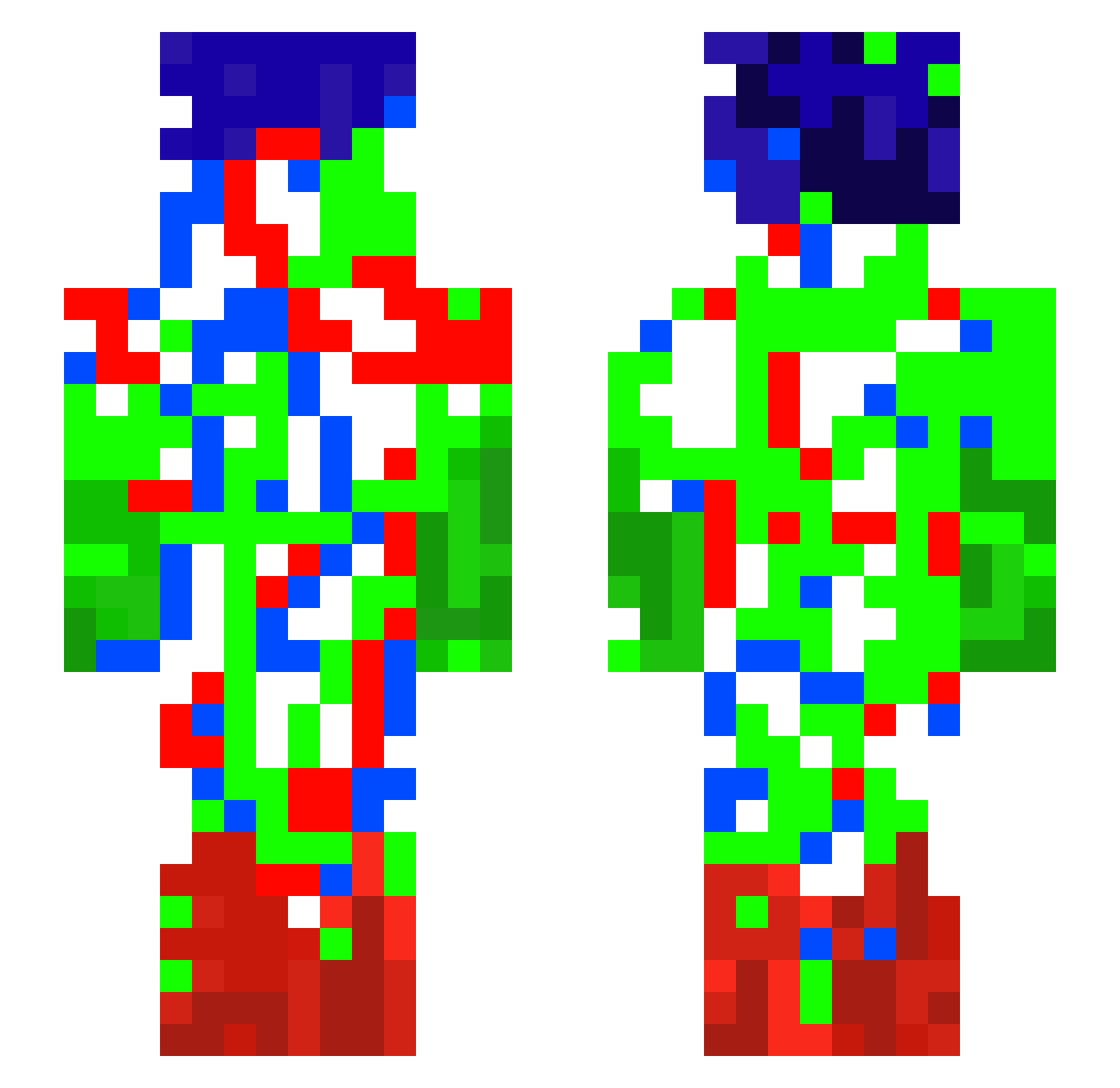 area71ross Minecraft skin, front and back view