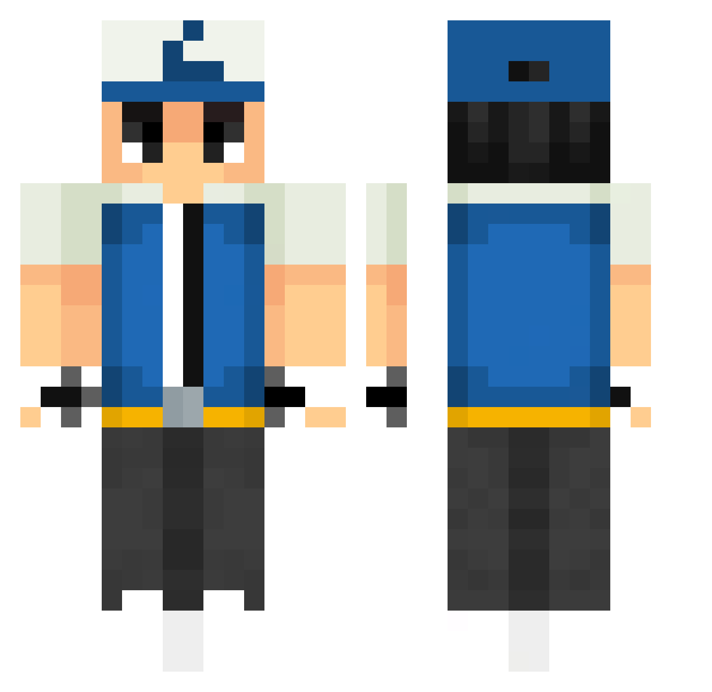 Guinub1 Minecraft skin, front and back view