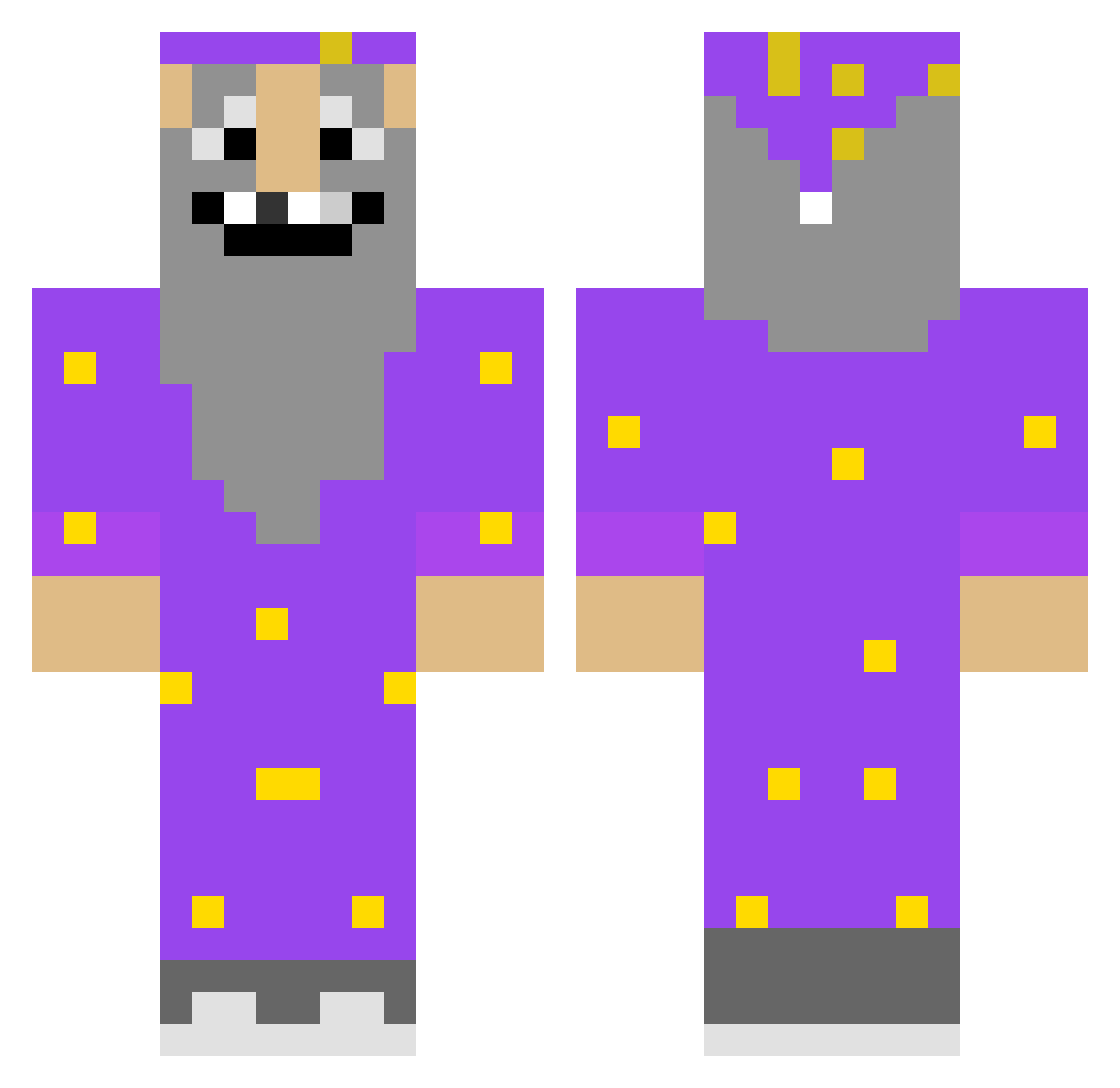 stjarngosse Minecraft skin, front and back view