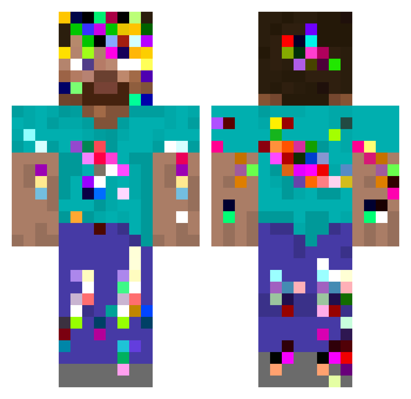 Peppa_kole Minecraft skin, front and back view