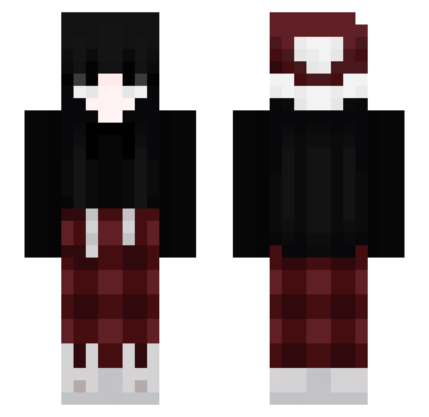 Jhisoo Minecraft skin, front and back view