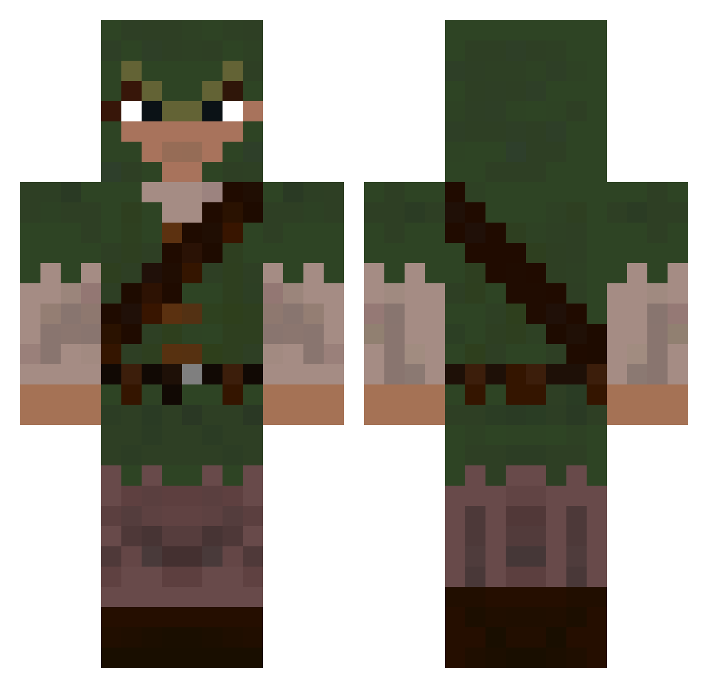 Submeter Minecraft skin, front and back view