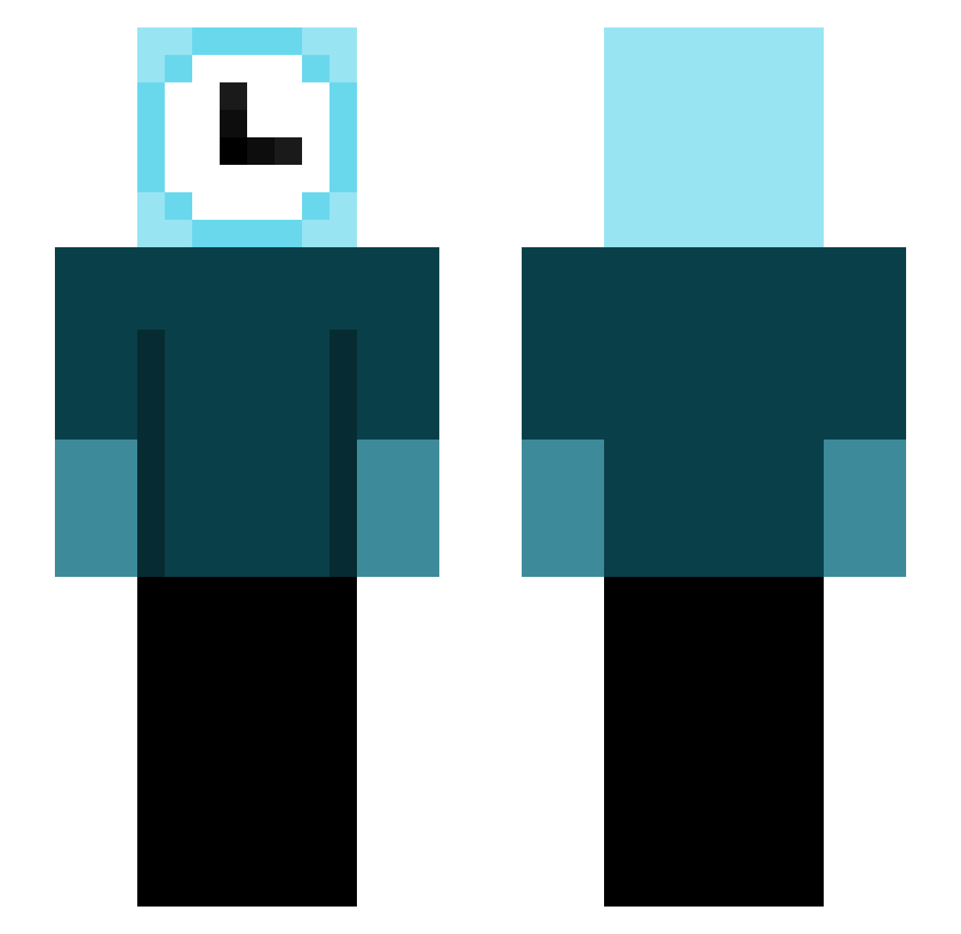 AJ_1gamer Minecraft skin, front and back view