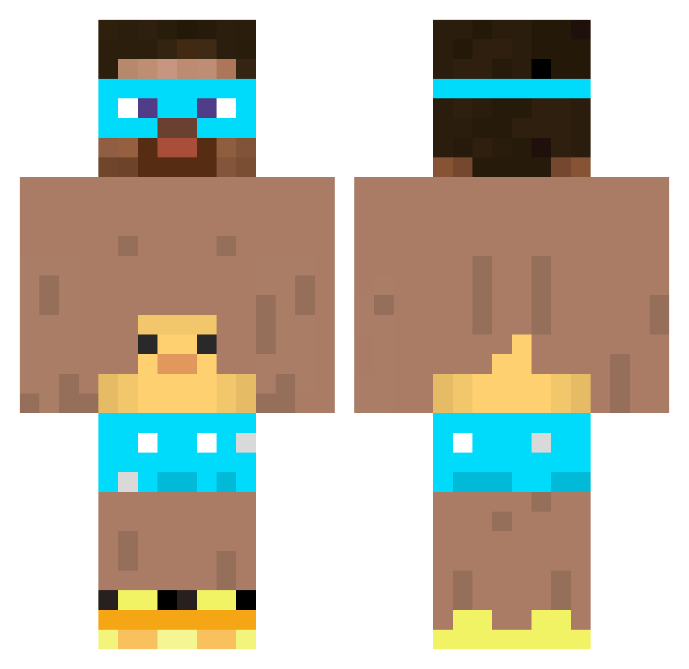 ToKnockPlayer Minecraft skin, front and back view