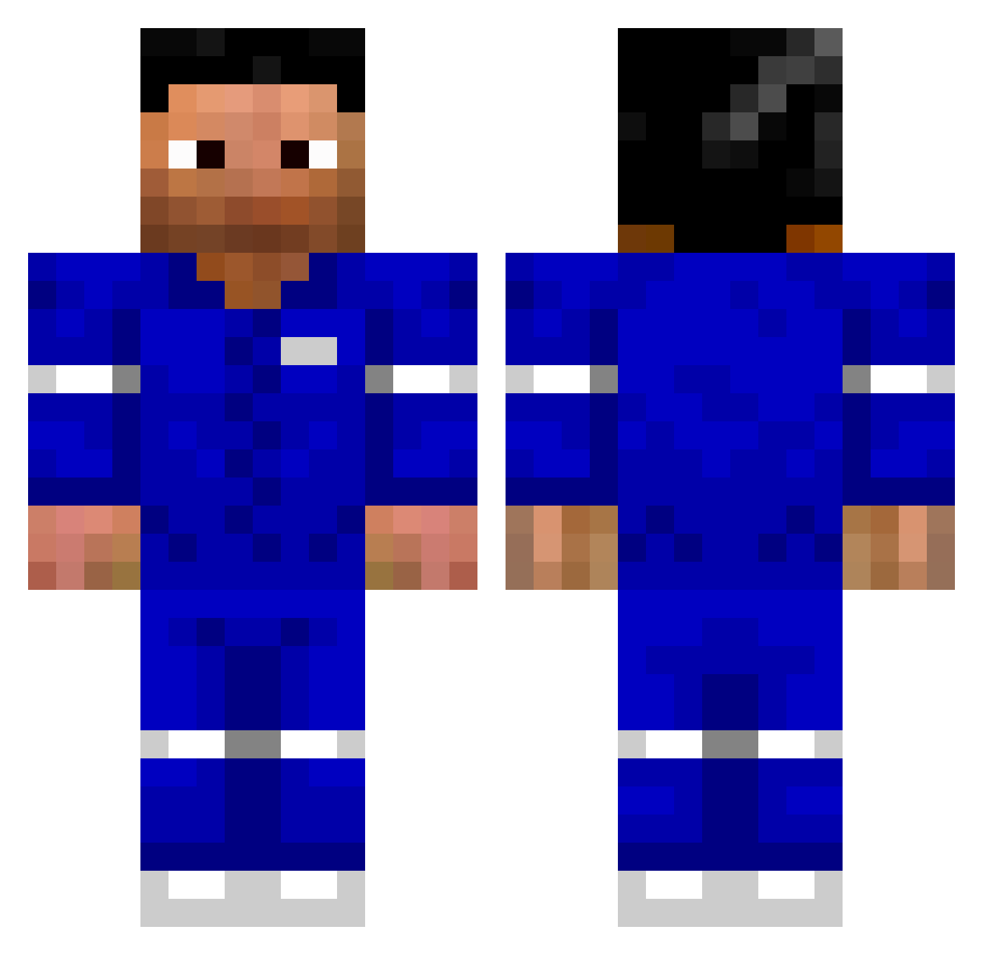 Cerberean Minecraft skin, front and back view