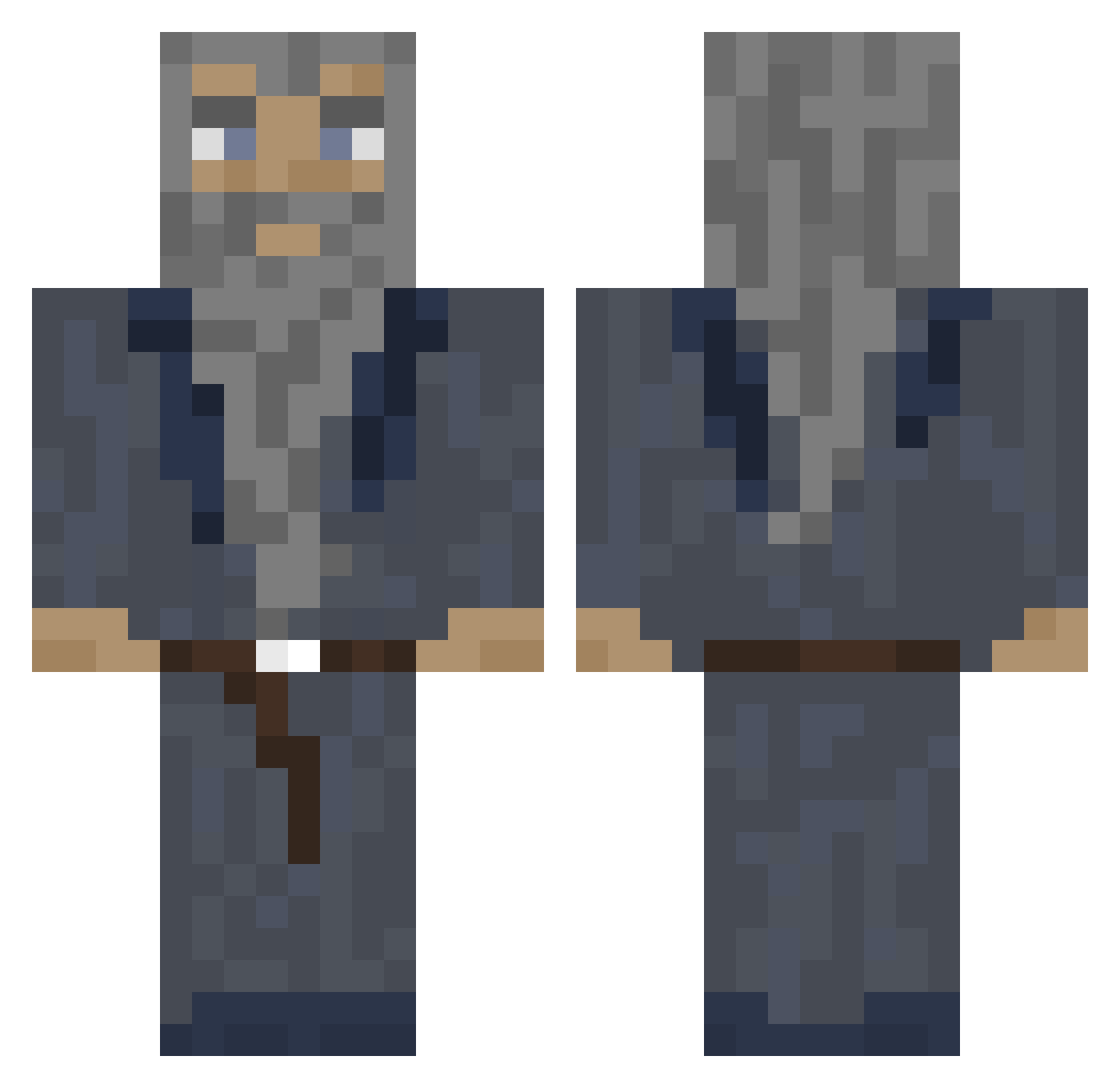 Tveet92 Minecraft skin, front and back view