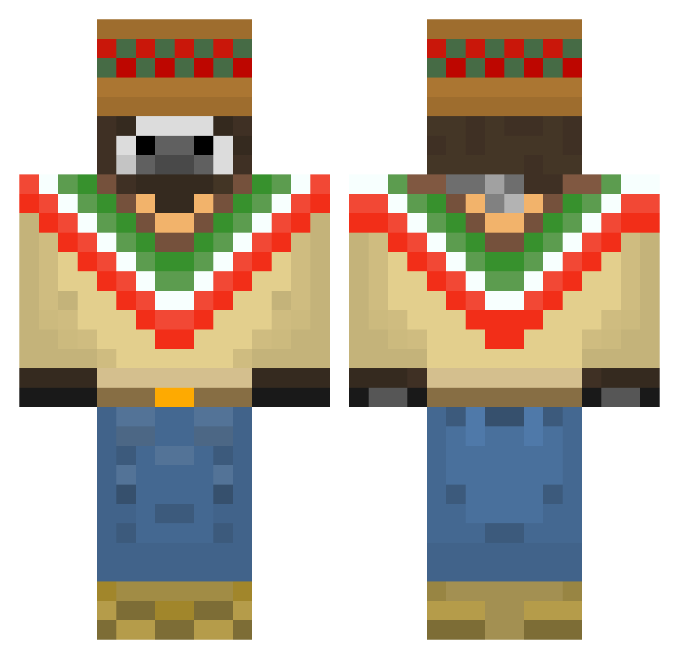 Shonabird Minecraft skin, front and back view