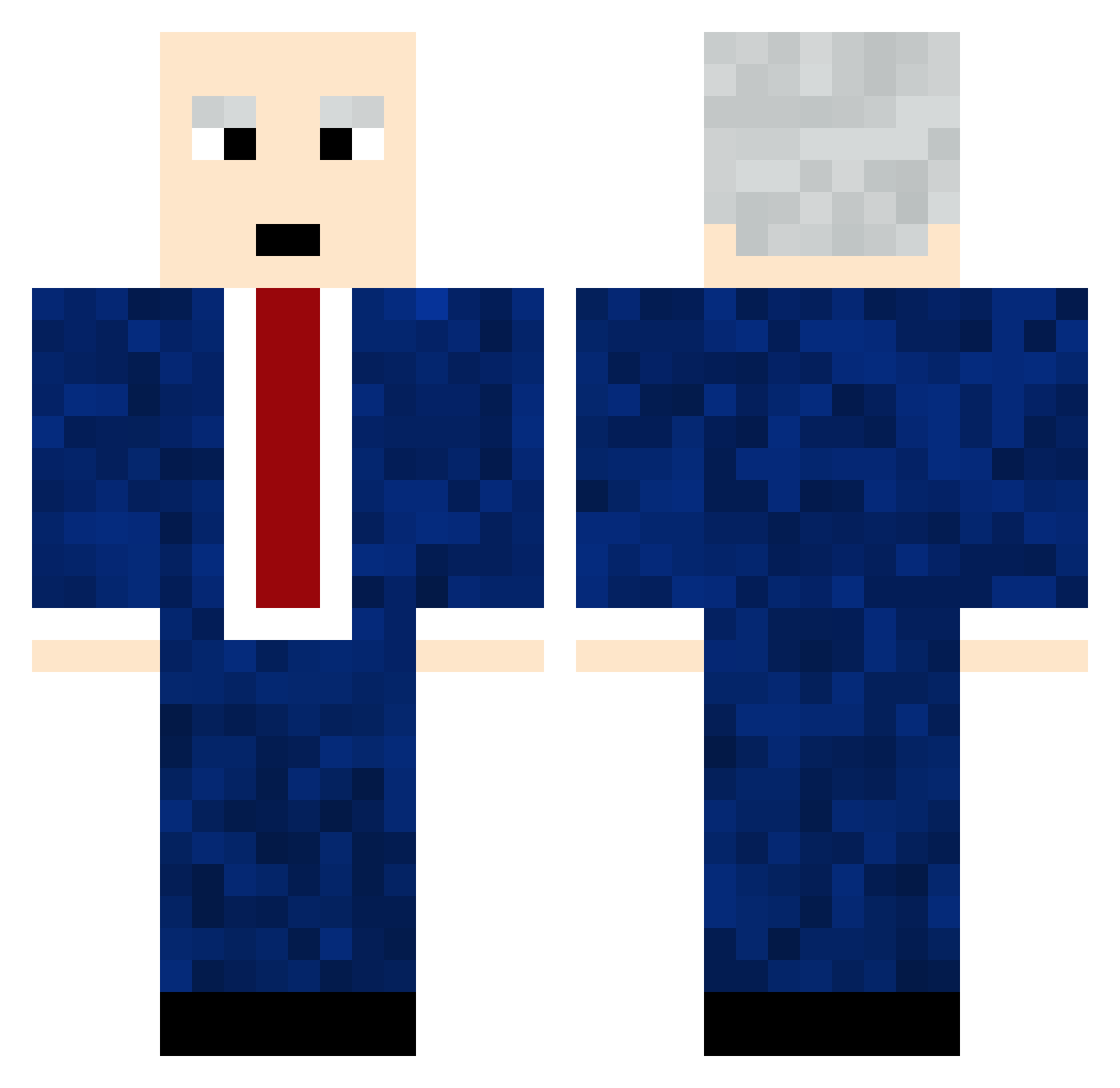 Baeminer Minecraft skin, front and back view