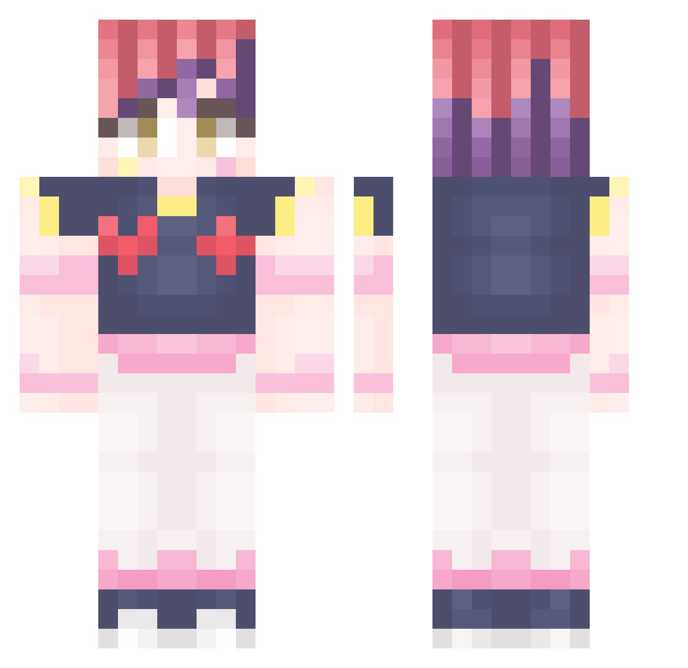 Itz_snfur Minecraft skin, front and back view