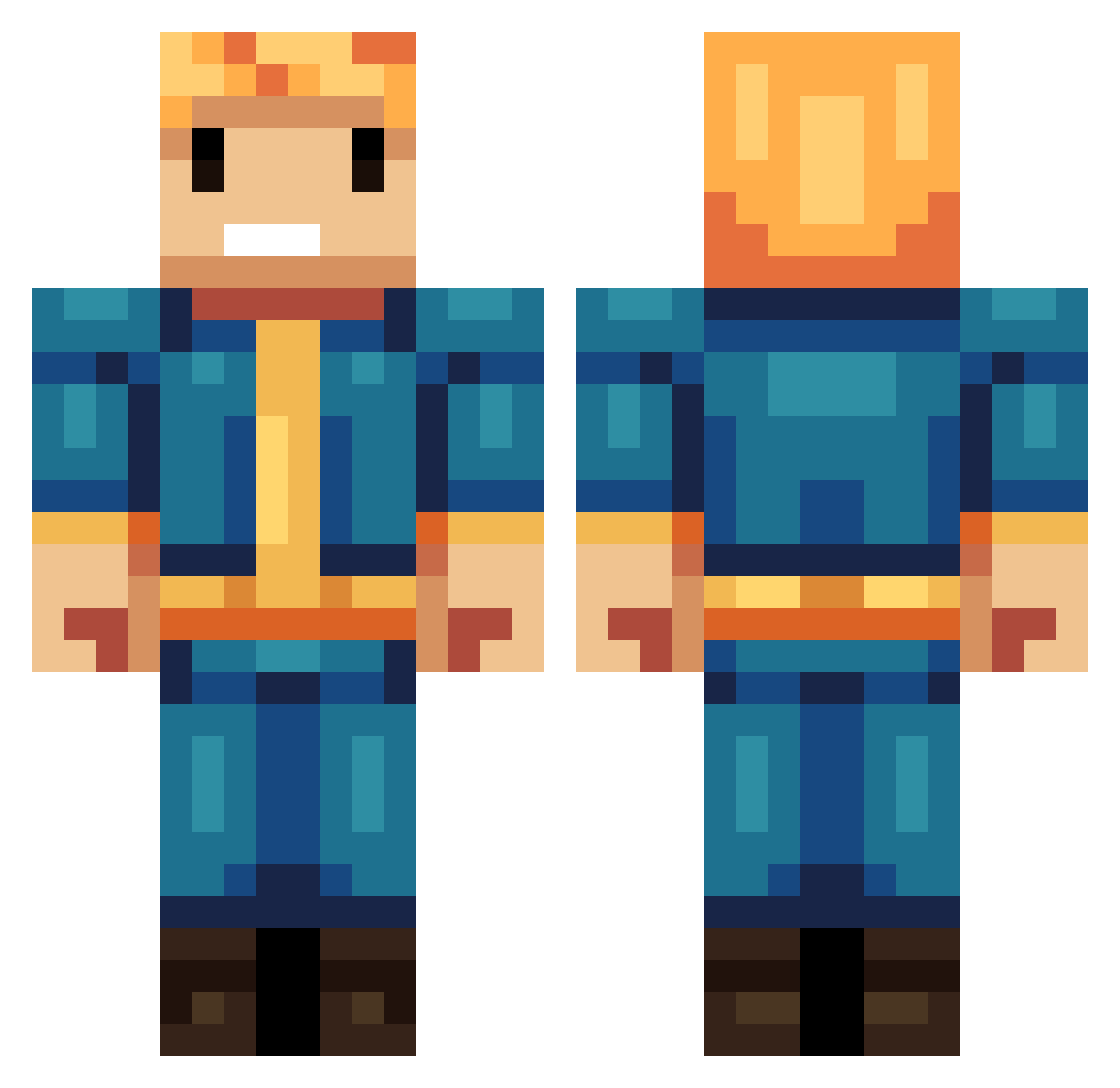 xVeleKx Minecraft skin, front and back view