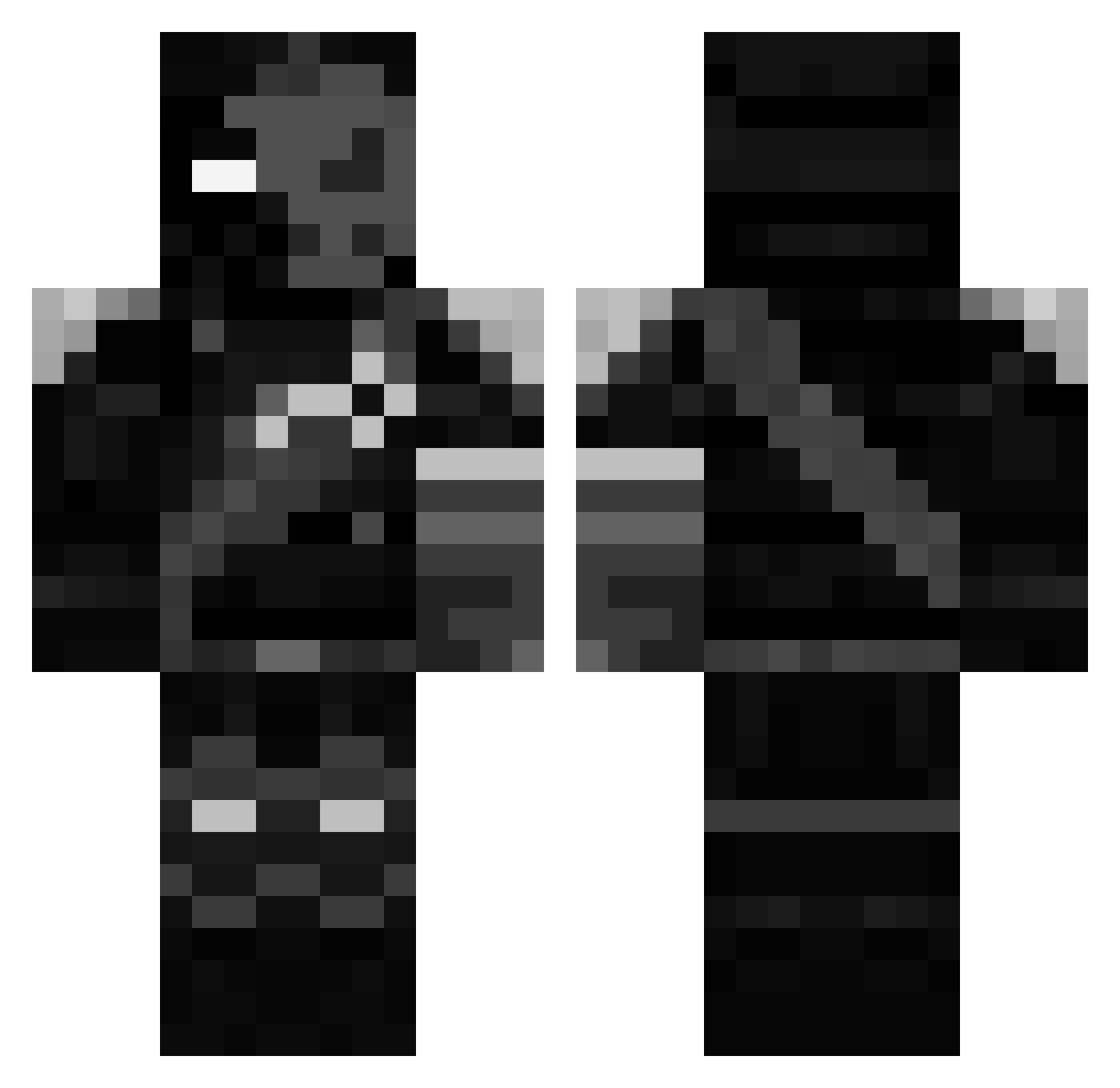 Canitery Minecraft skin, front and back view