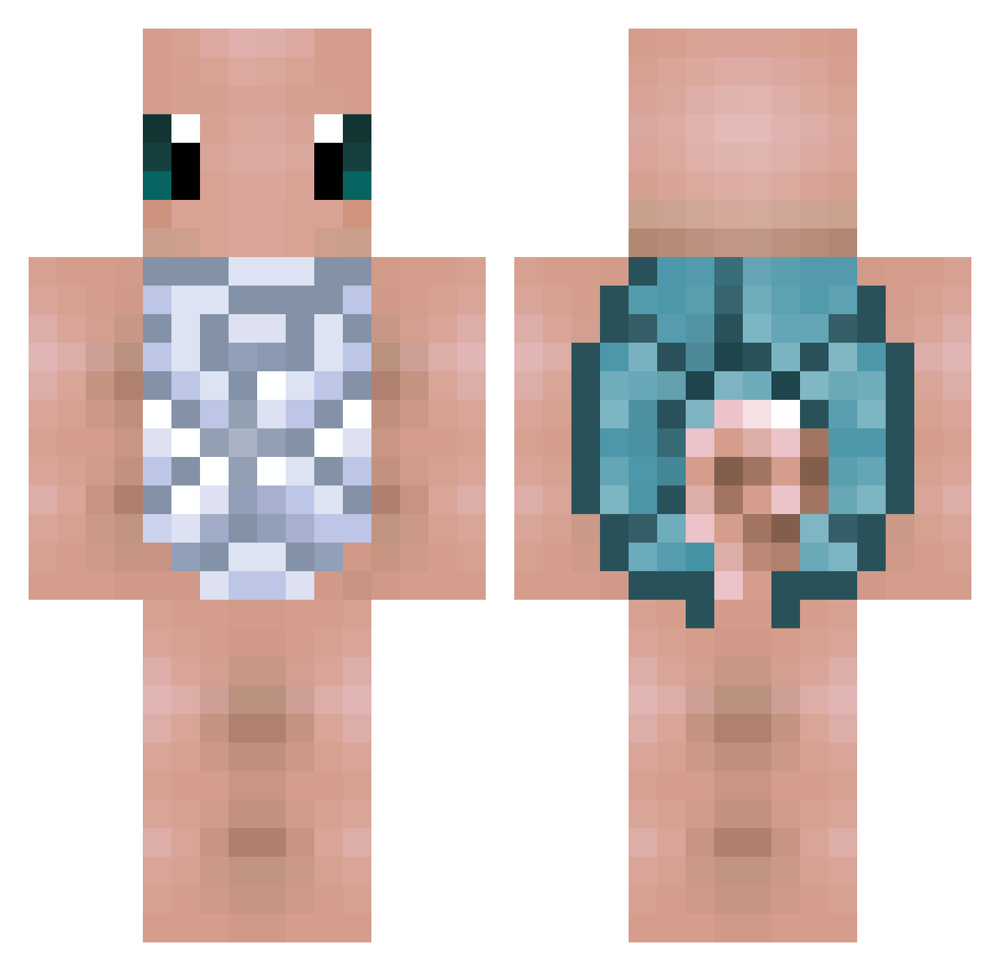 isimka5 Minecraft skin, front and back view