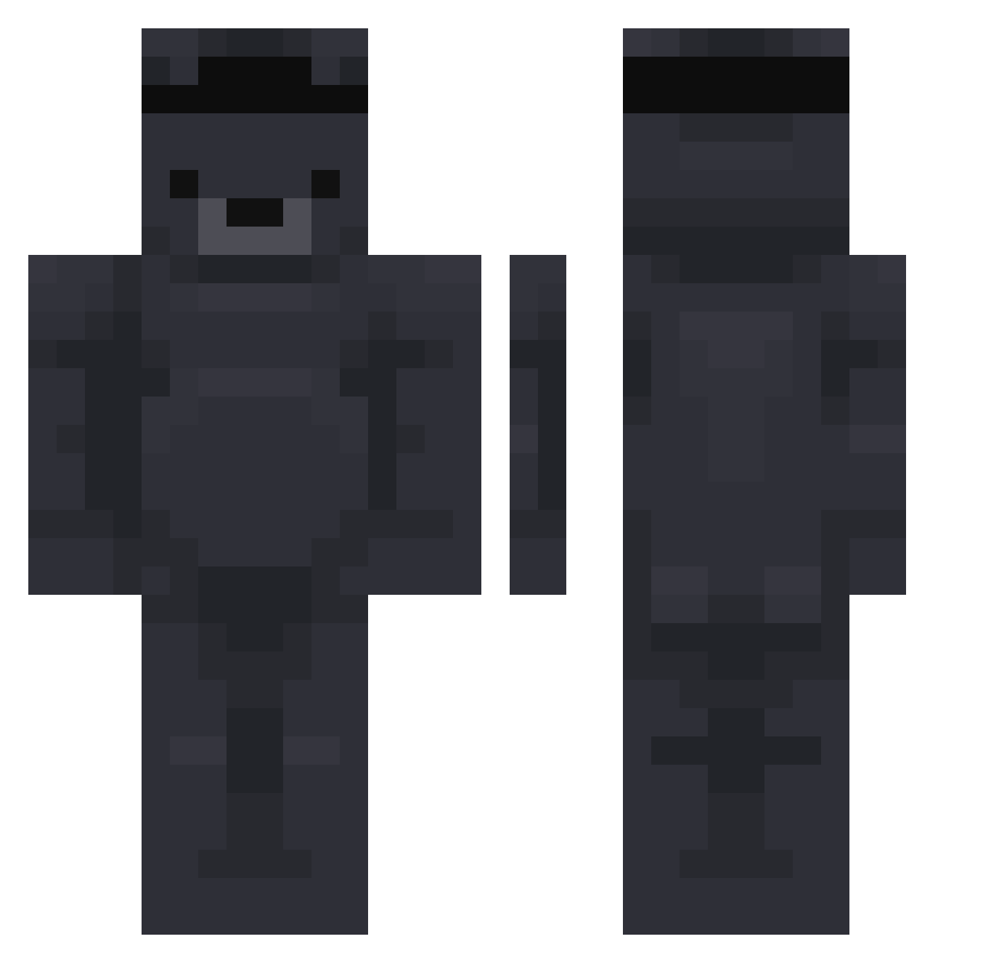 Deviser Minecraft skin, front and back view
