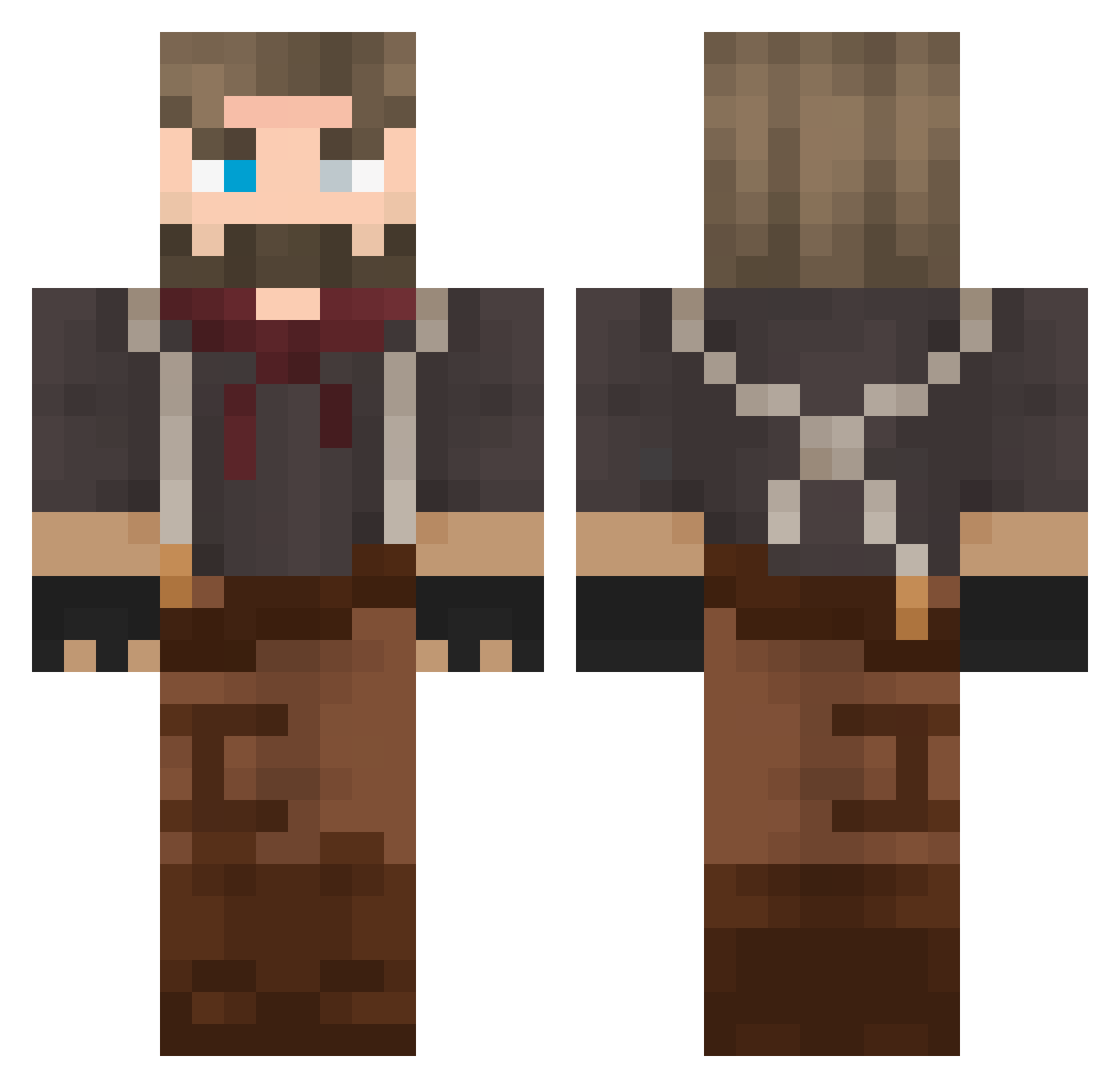 rustygaspump Minecraft skin, front and back view