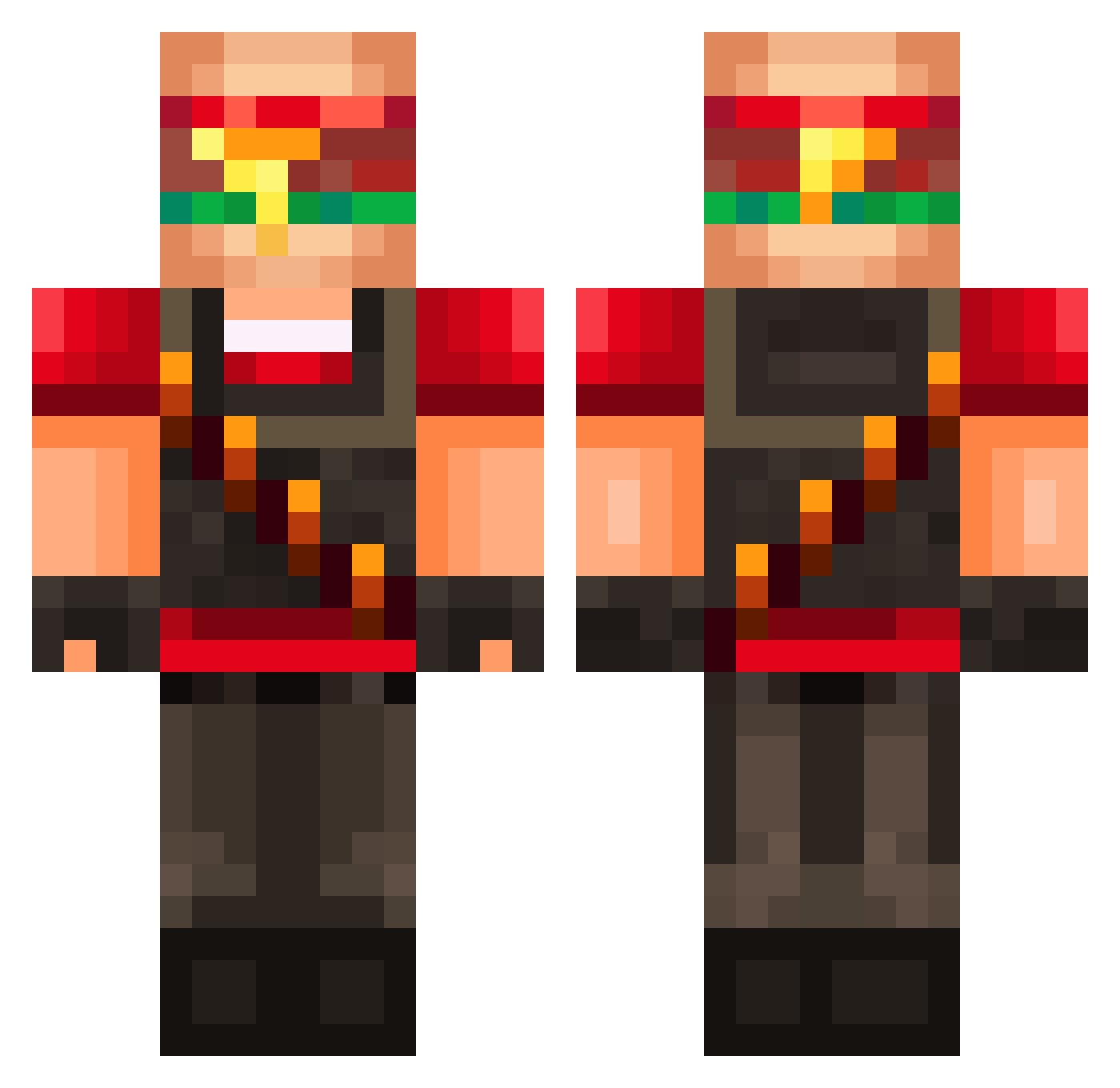 Thoooomas Minecraft skin, front and back view