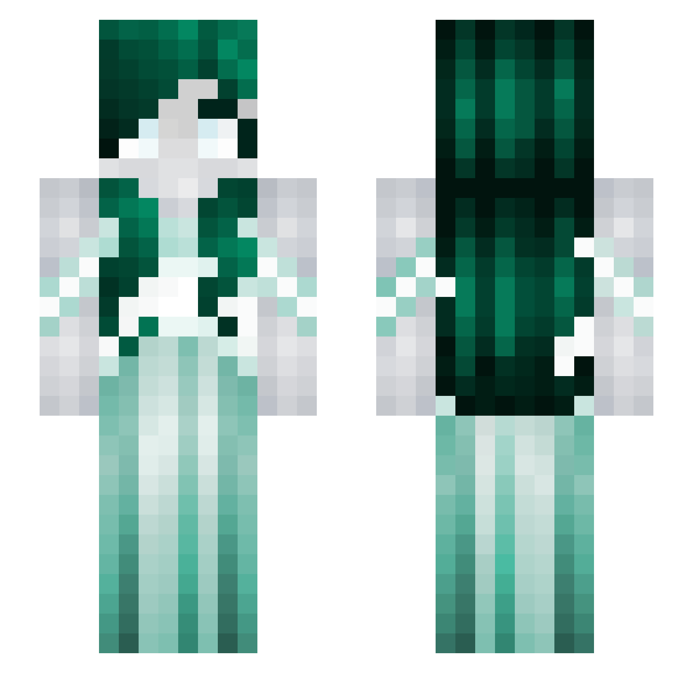 Mothochrome Minecraft skin, front and back view