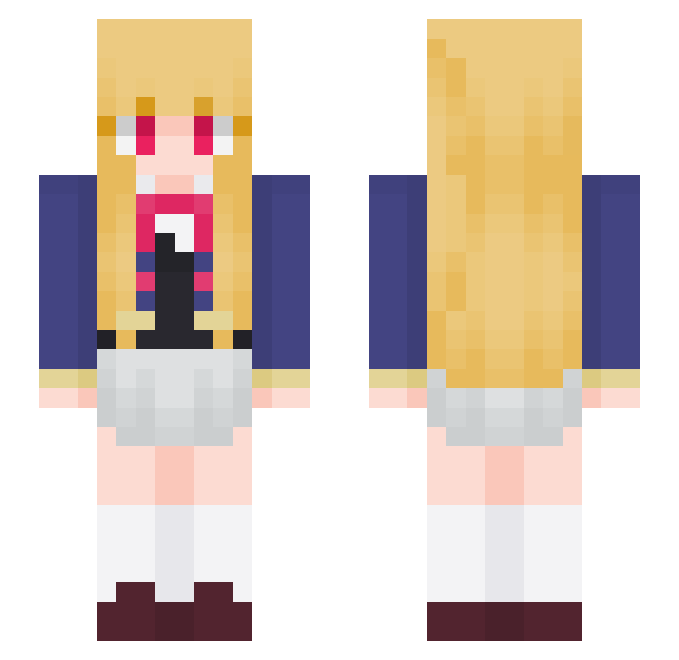 seramausi Minecraft skin, front and back view
