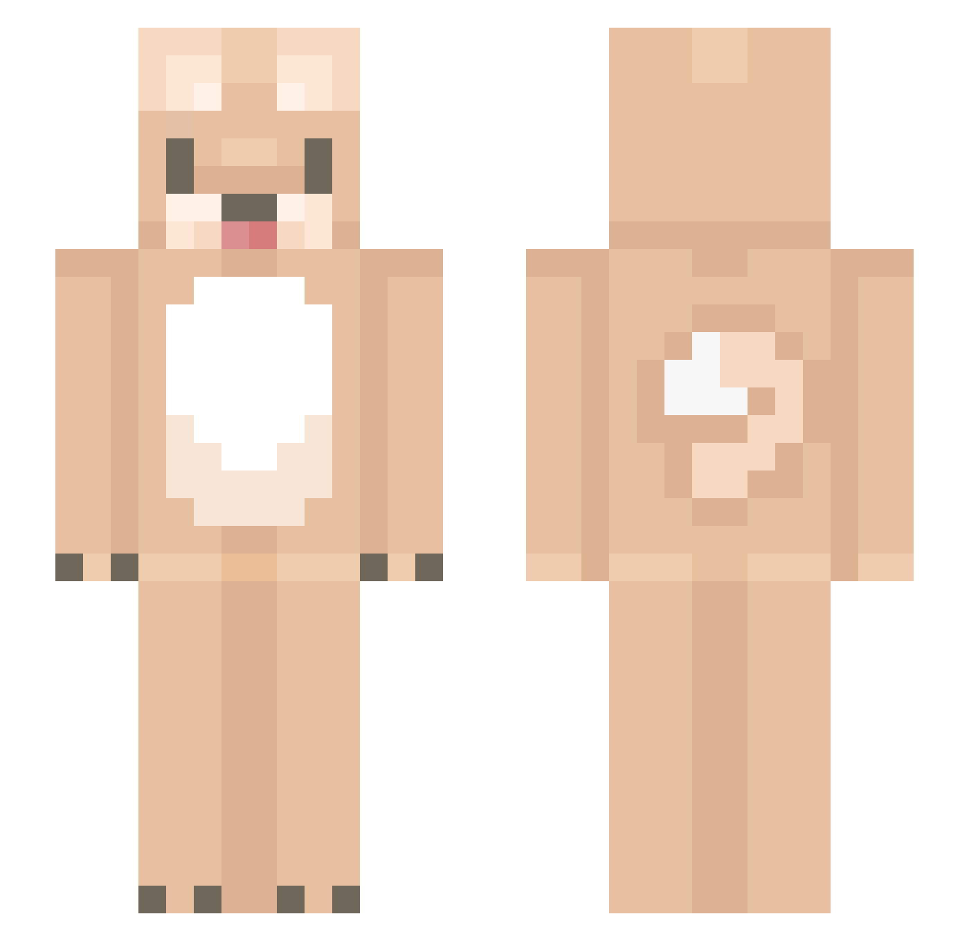 XDfizzy Minecraft skin, front and back view