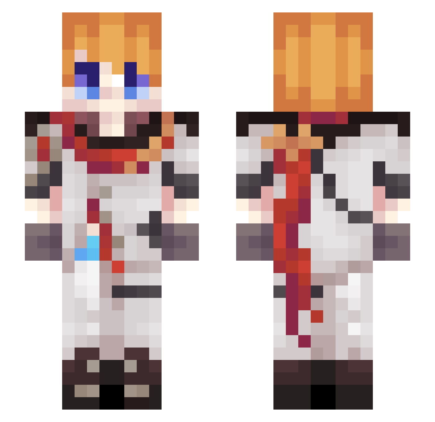 ShonMichel Minecraft skin, front and back view